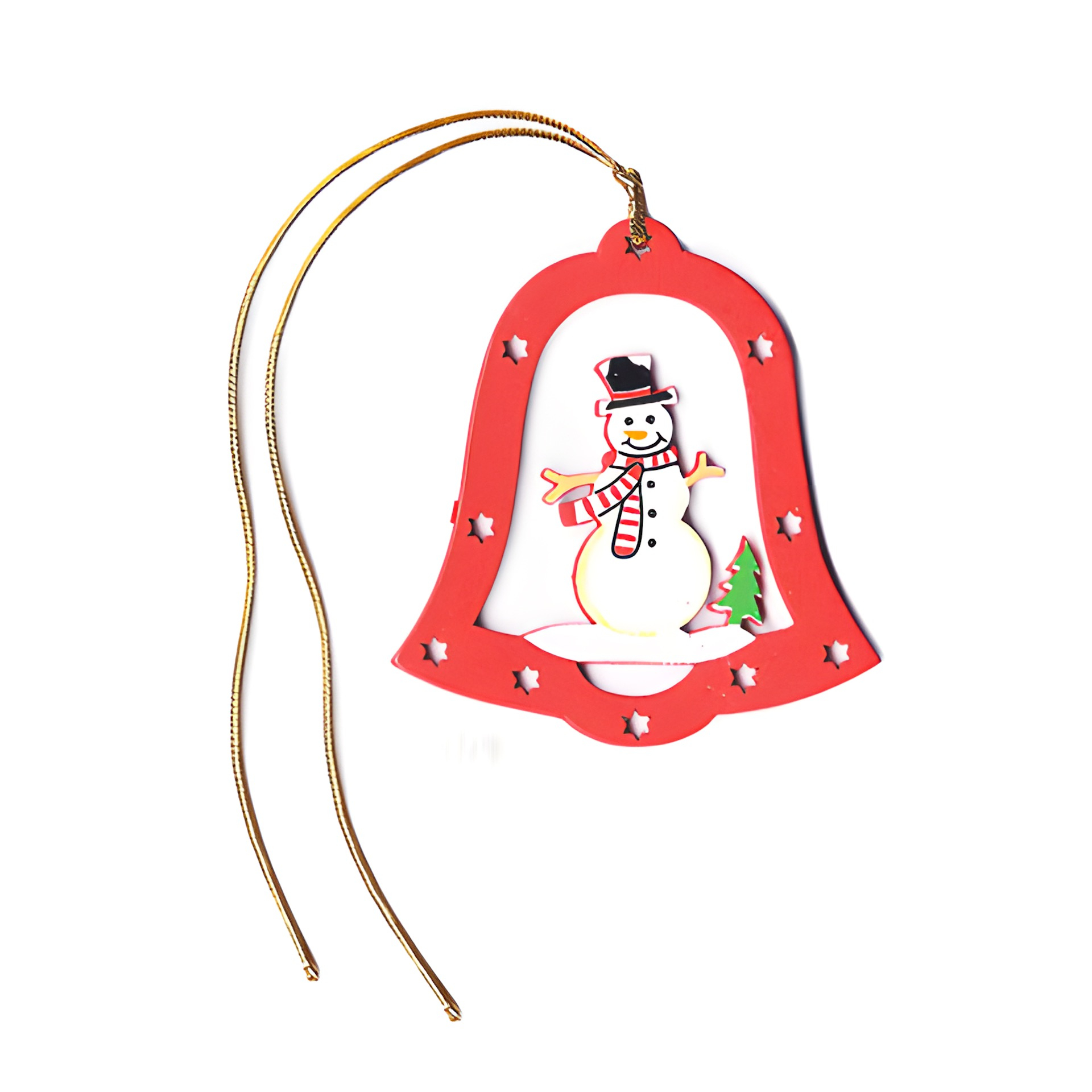 Weihnachtsanhänger 'Glocke mit Schneemann'