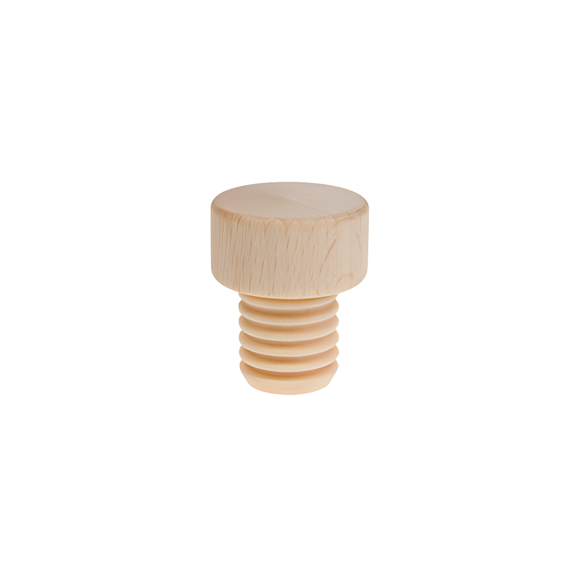 PE-Stopfen 18 mm gerillt mit Holzscheibe Ø 29 mm