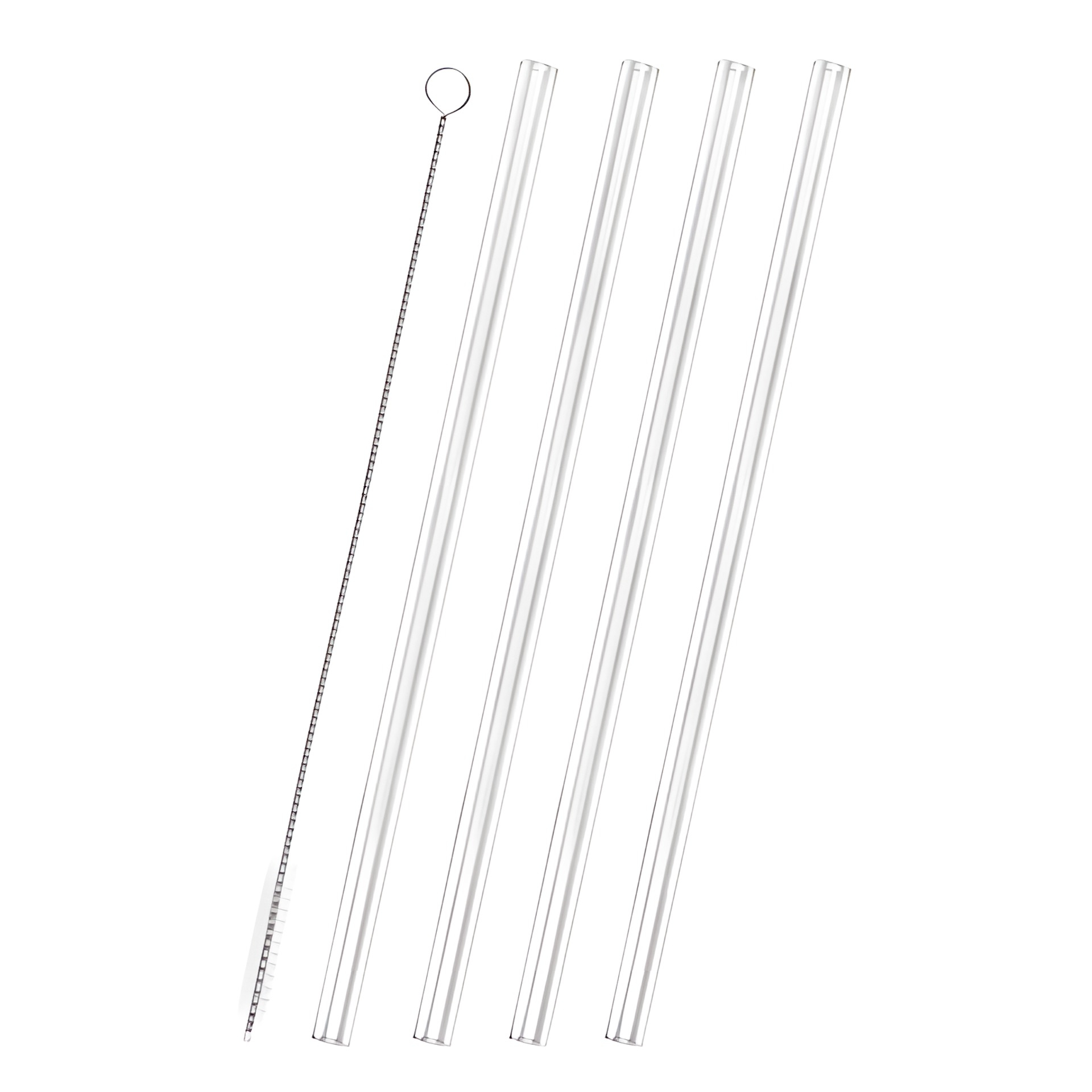 Glastrinkhalme 20 cm, Ø 8 mm, 4 Stück