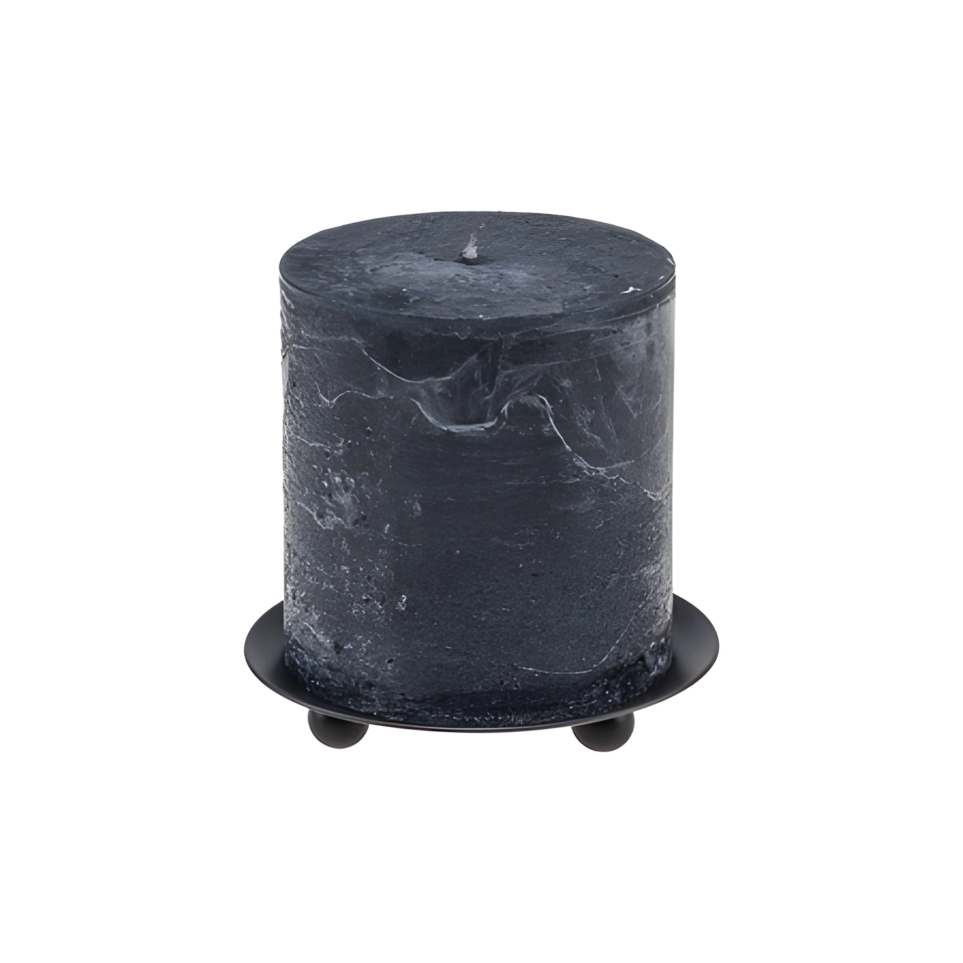 Stumpenkerze 'Rustik' Ø 6,8 cm, schwarz
