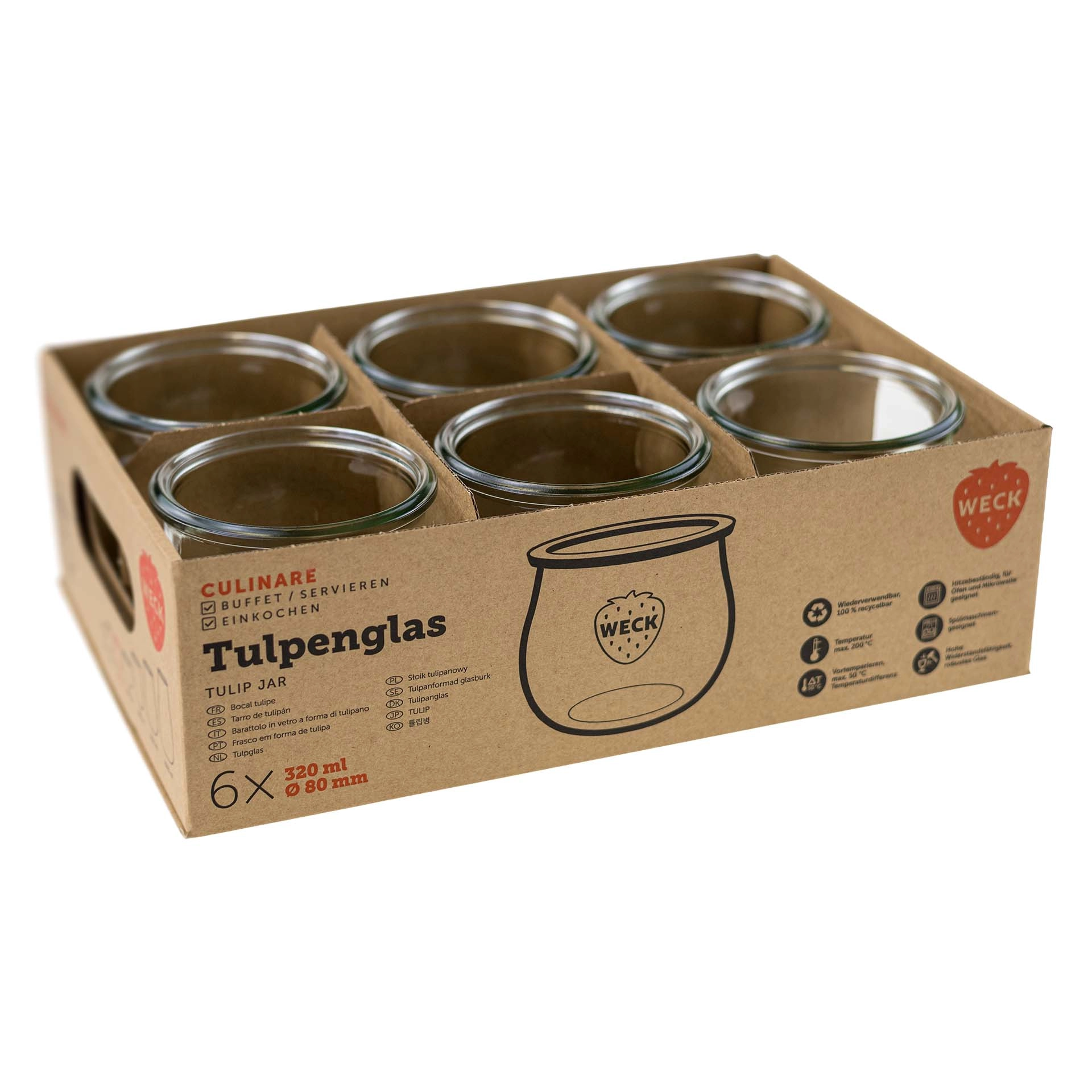 WECK Culinare Tulpenglas 320 ml, 6er Karton
