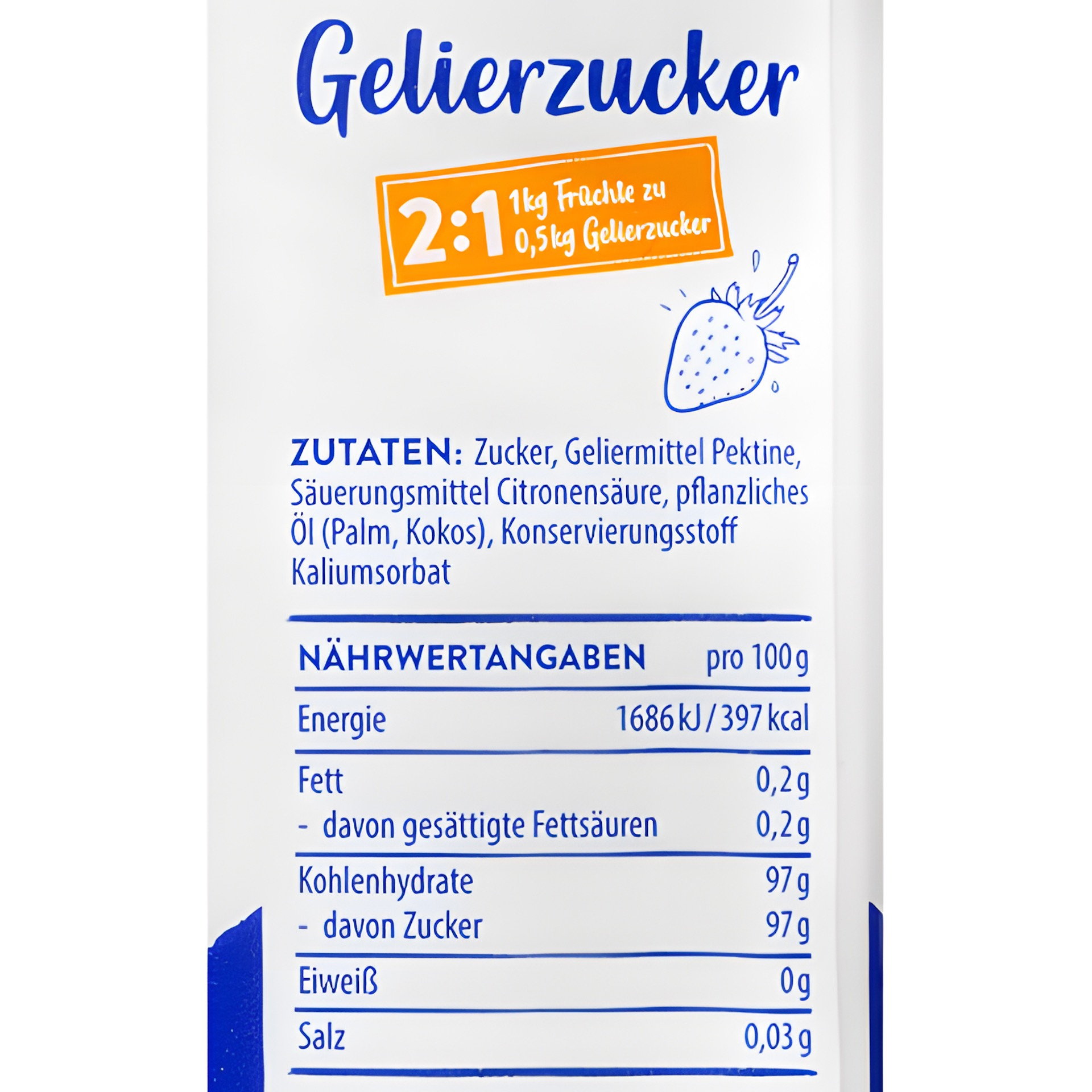 Gelierzucker 2:1 für Küchenmaschinen, 500 g