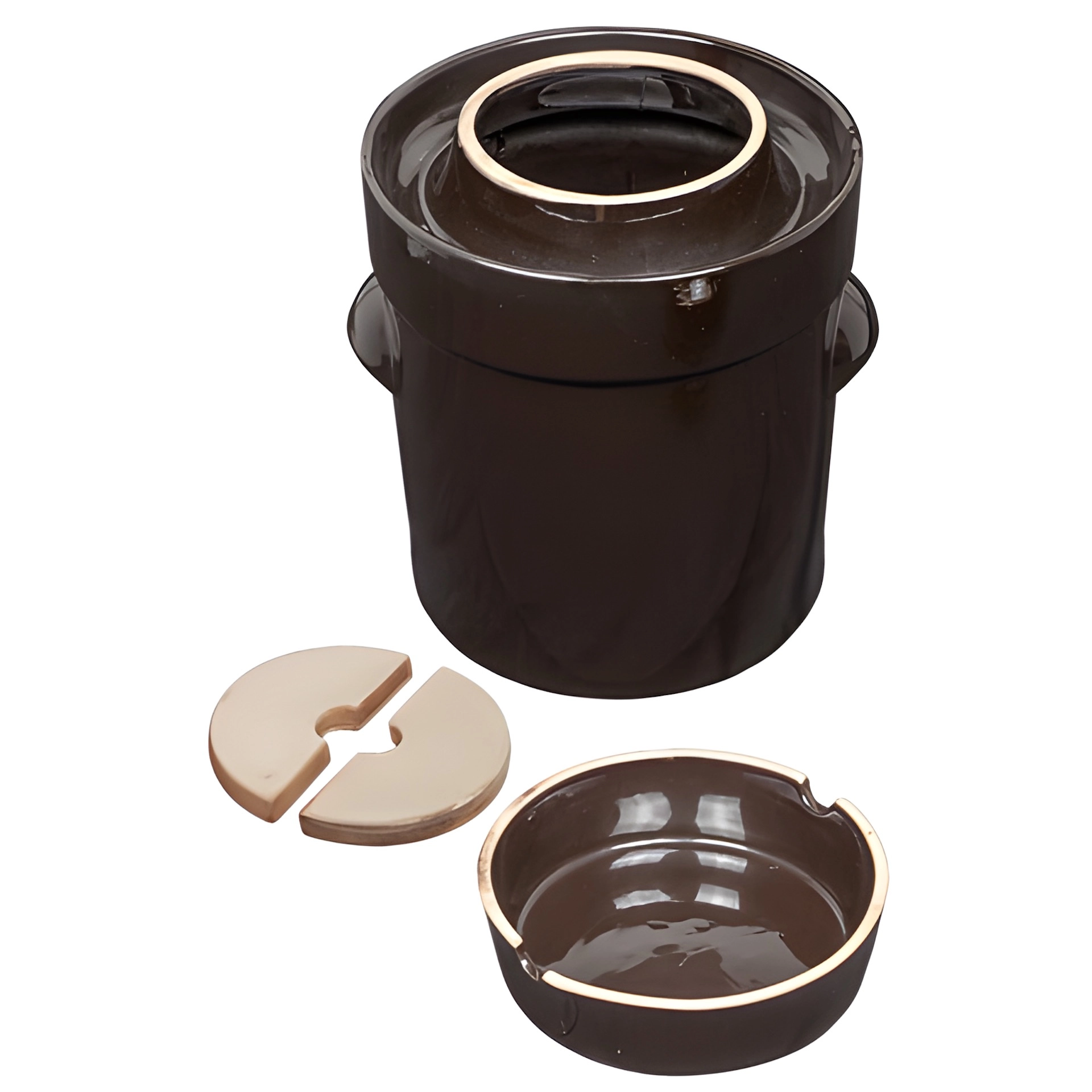 Gärtopf 10 Liter braun mit Beschwerungssteinen