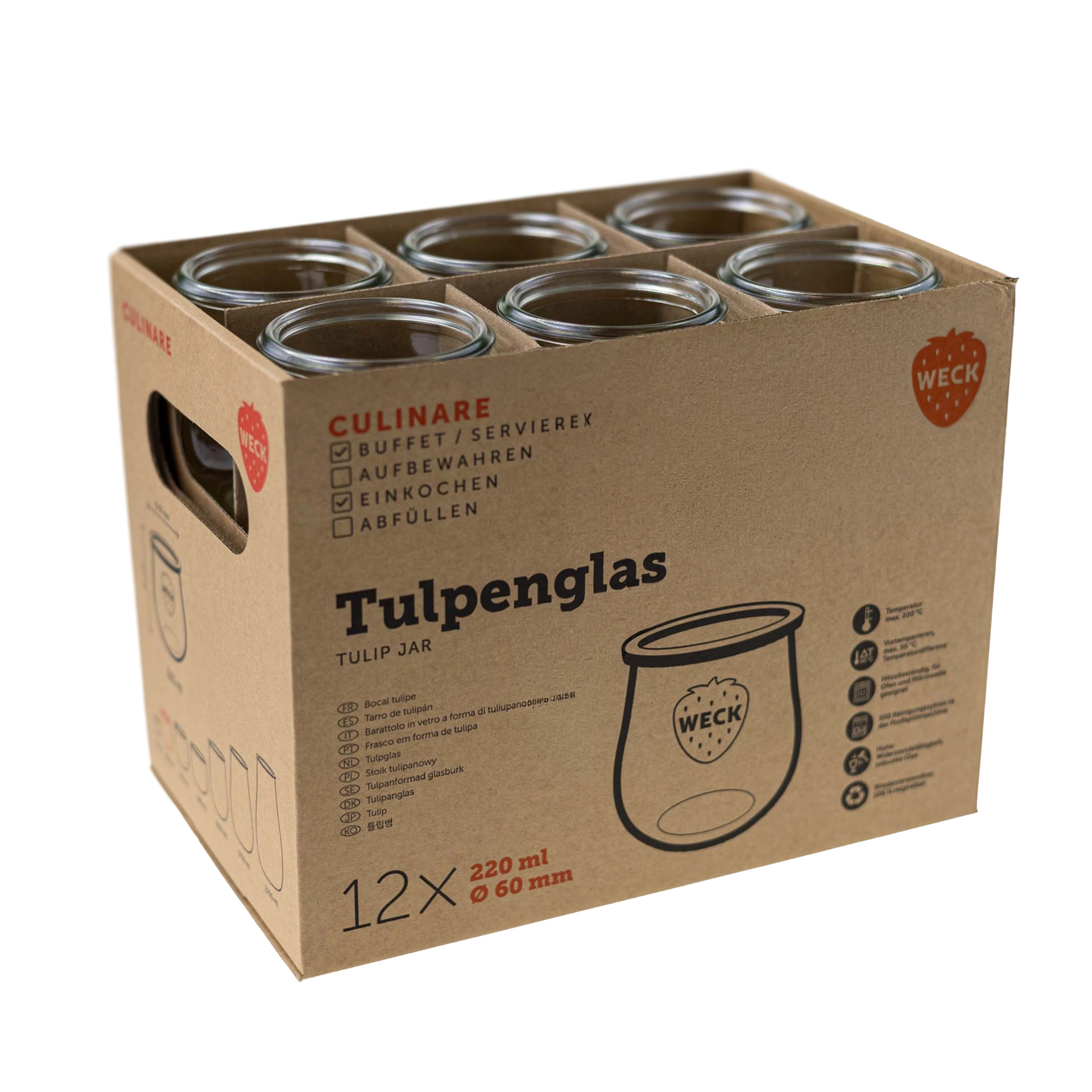 WECK Culinare Tulpenglas 200 ml, 12er Karton