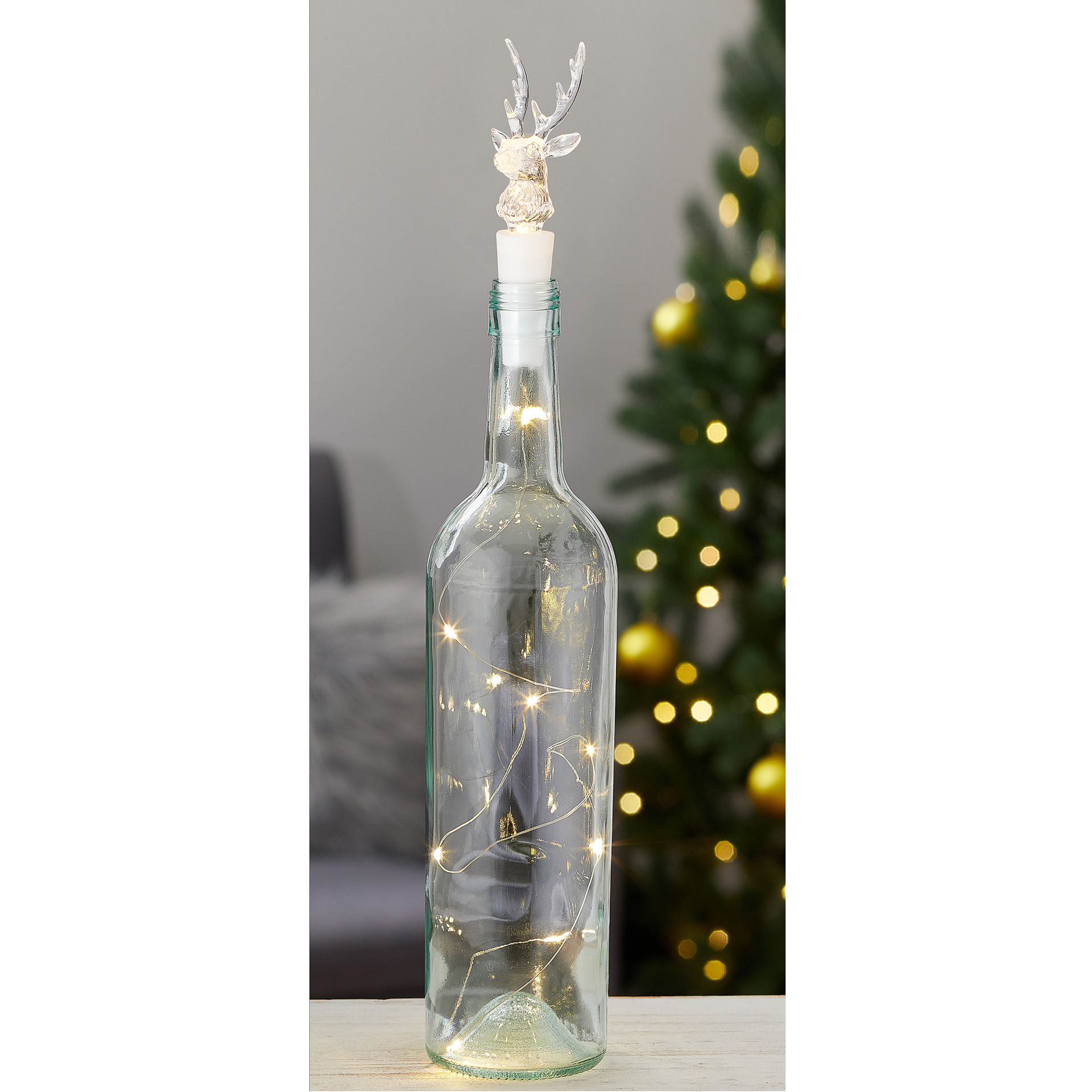 Flaschenlicht 'Hirsch', 8 LEDs