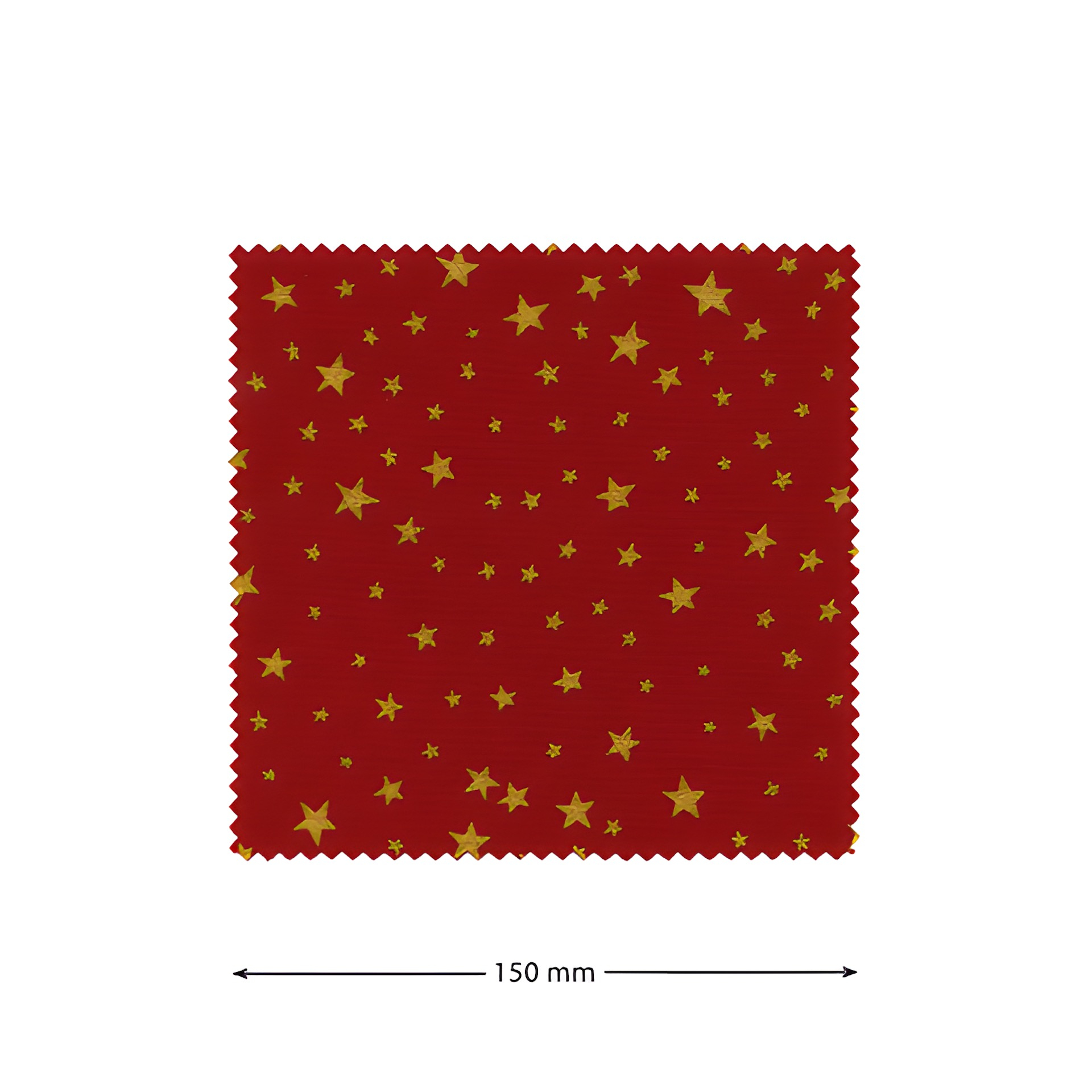 Deckchen 150 mm rot mit goldenen Sternen (Beutel, 100 Stück)