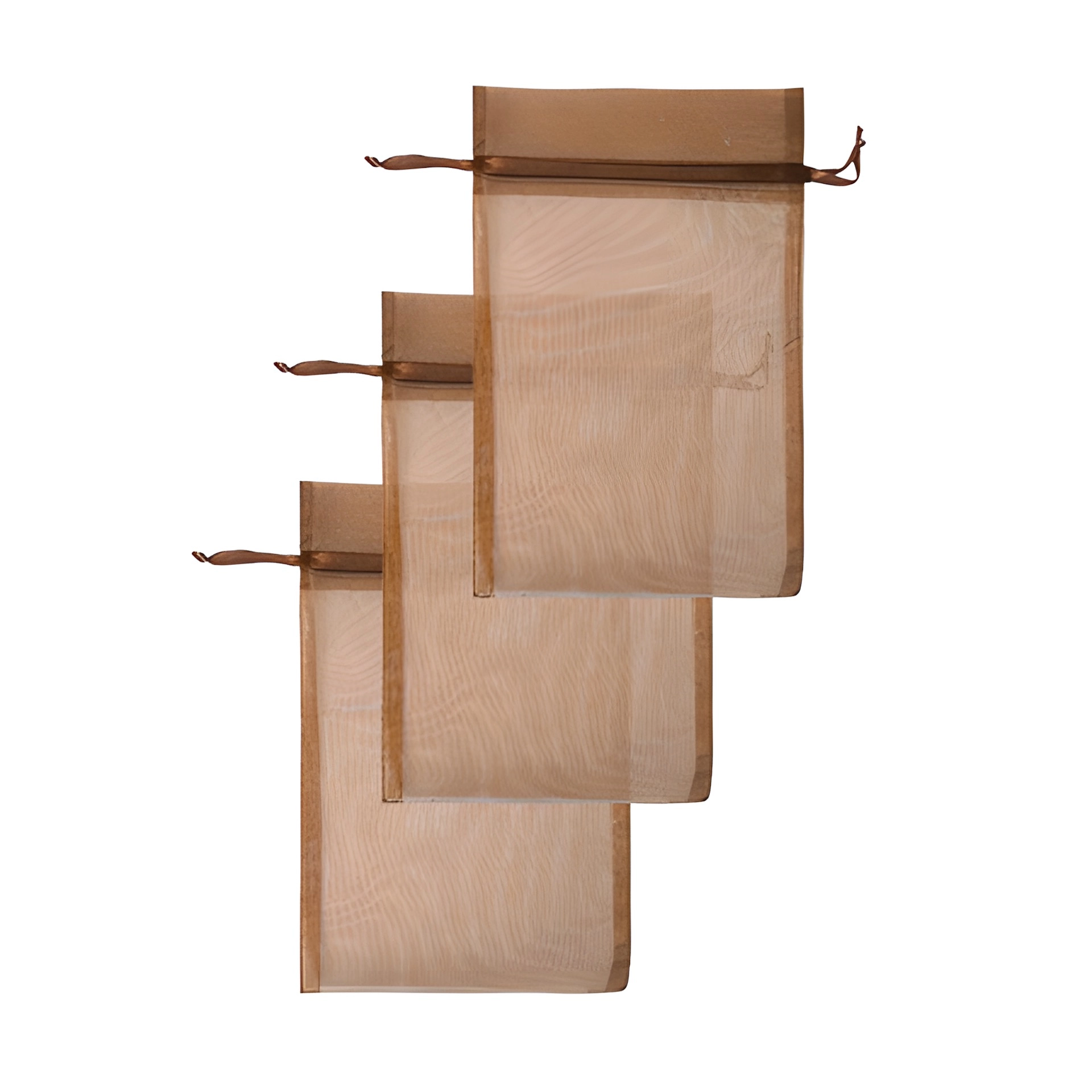 Chiffonbeutel 15 x 24 cm, dunkelbraun, 3 Stück