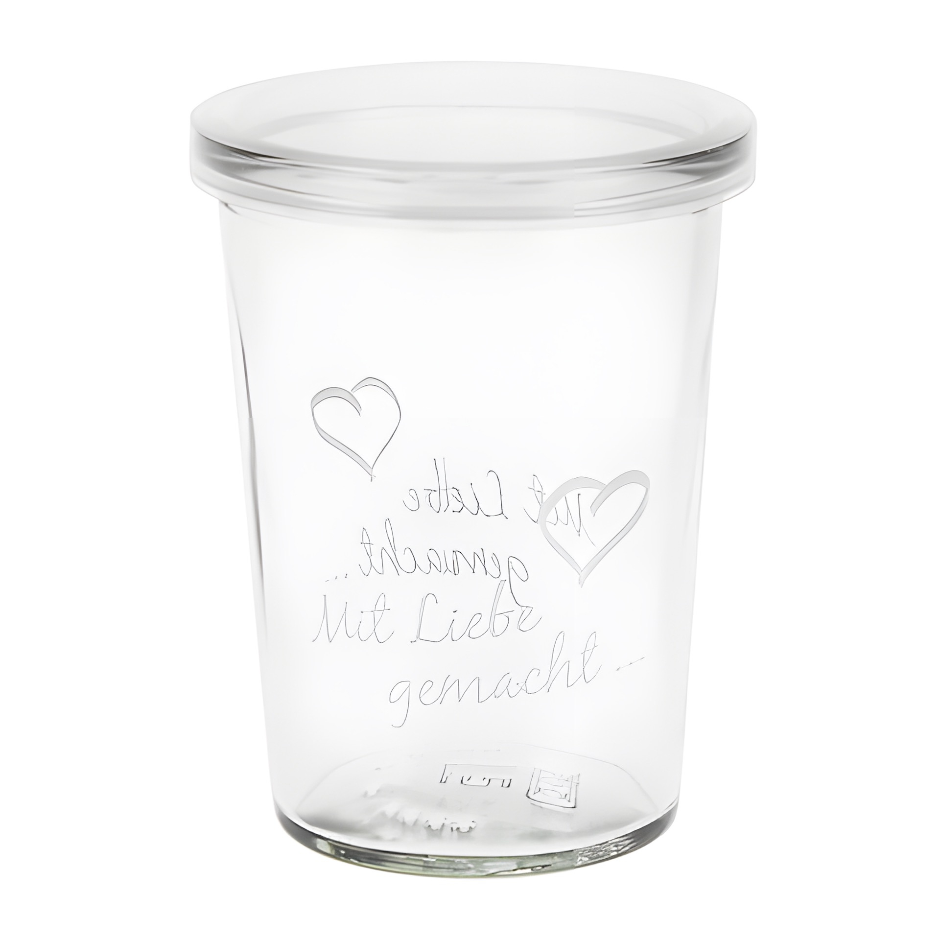 Becherglas 150 ml 'Mit Liebe gemacht'