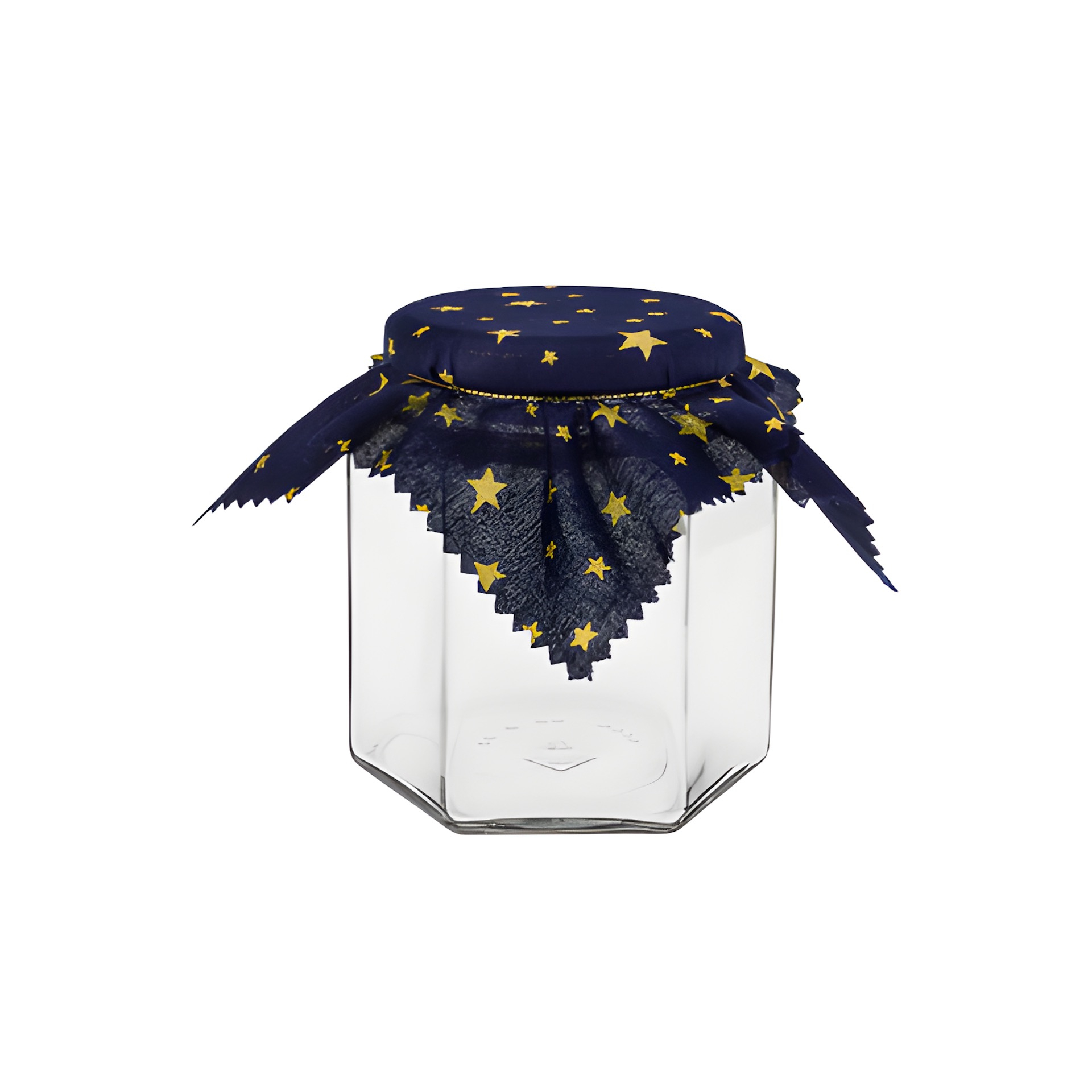 Deckchen 150 mm blau mit goldenen Sternen (Beutel, 100 St.)