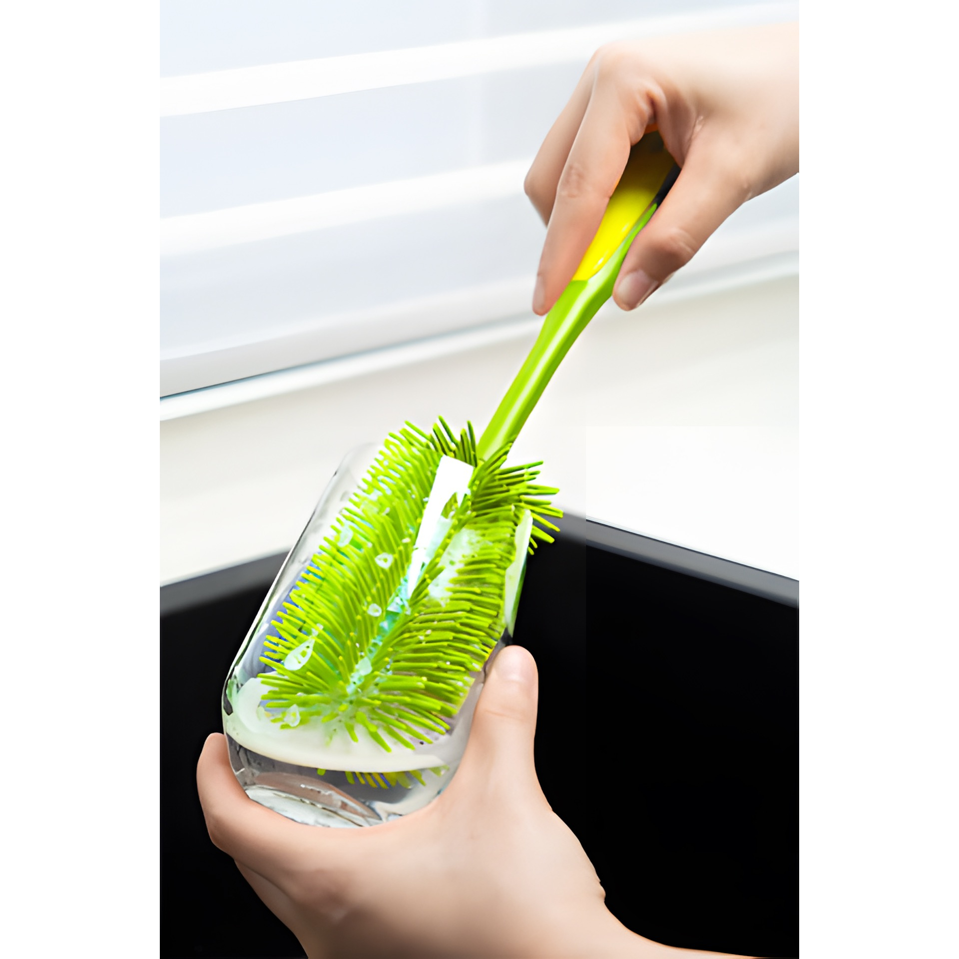Kochblume Silikon Spülbürste limette