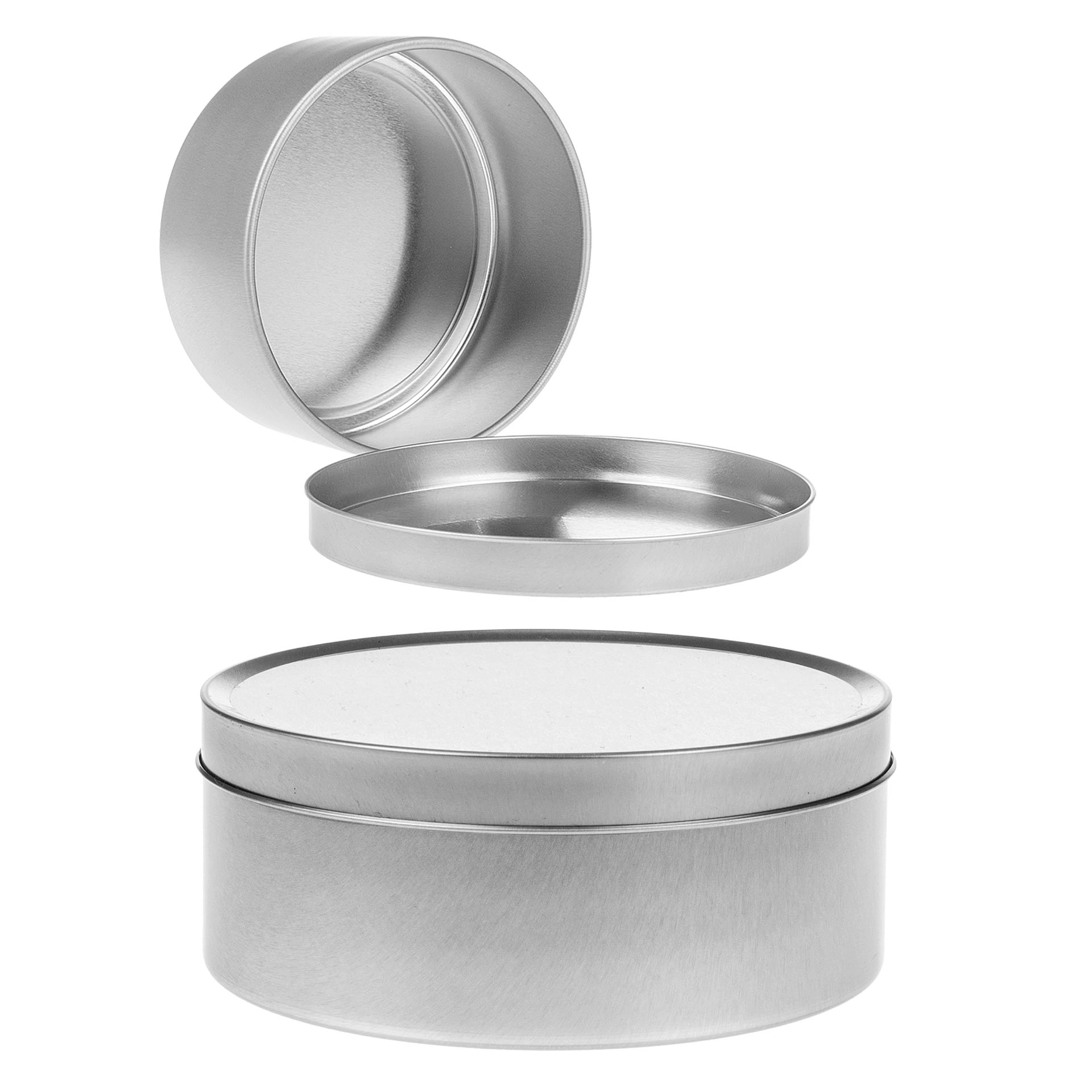 Metalldose silber, 9,7 x 4 cm mit Deckel, Karton 96 Stück