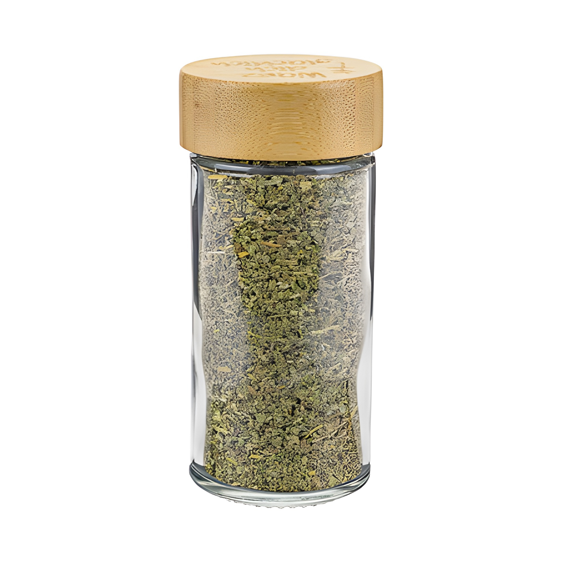 Gewürzglas mit Bambusdeckel 'Sprüche' 90 ml