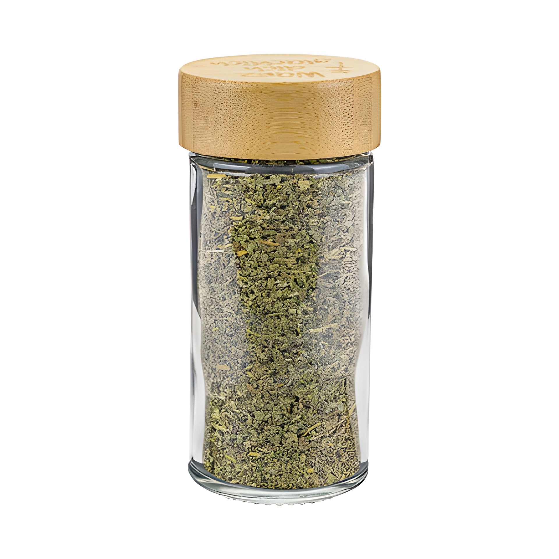 Gewürzglas mit Bambusdeckel 'Sprüche' 90 ml