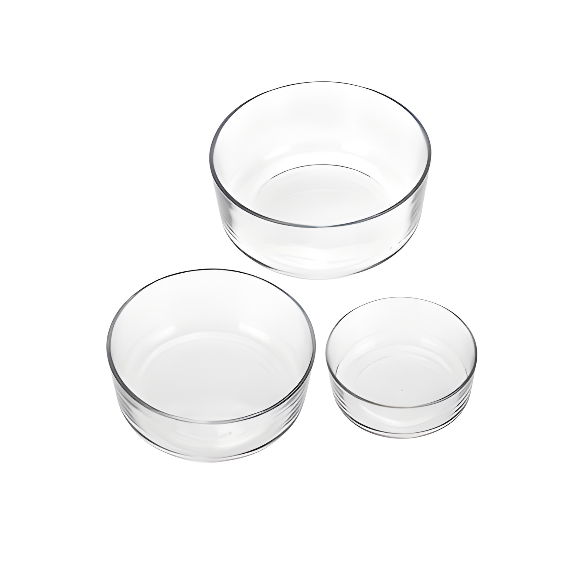 Glasschale 'Igloo' mit Deckel, weiß, 3er Set - 2. WAHL