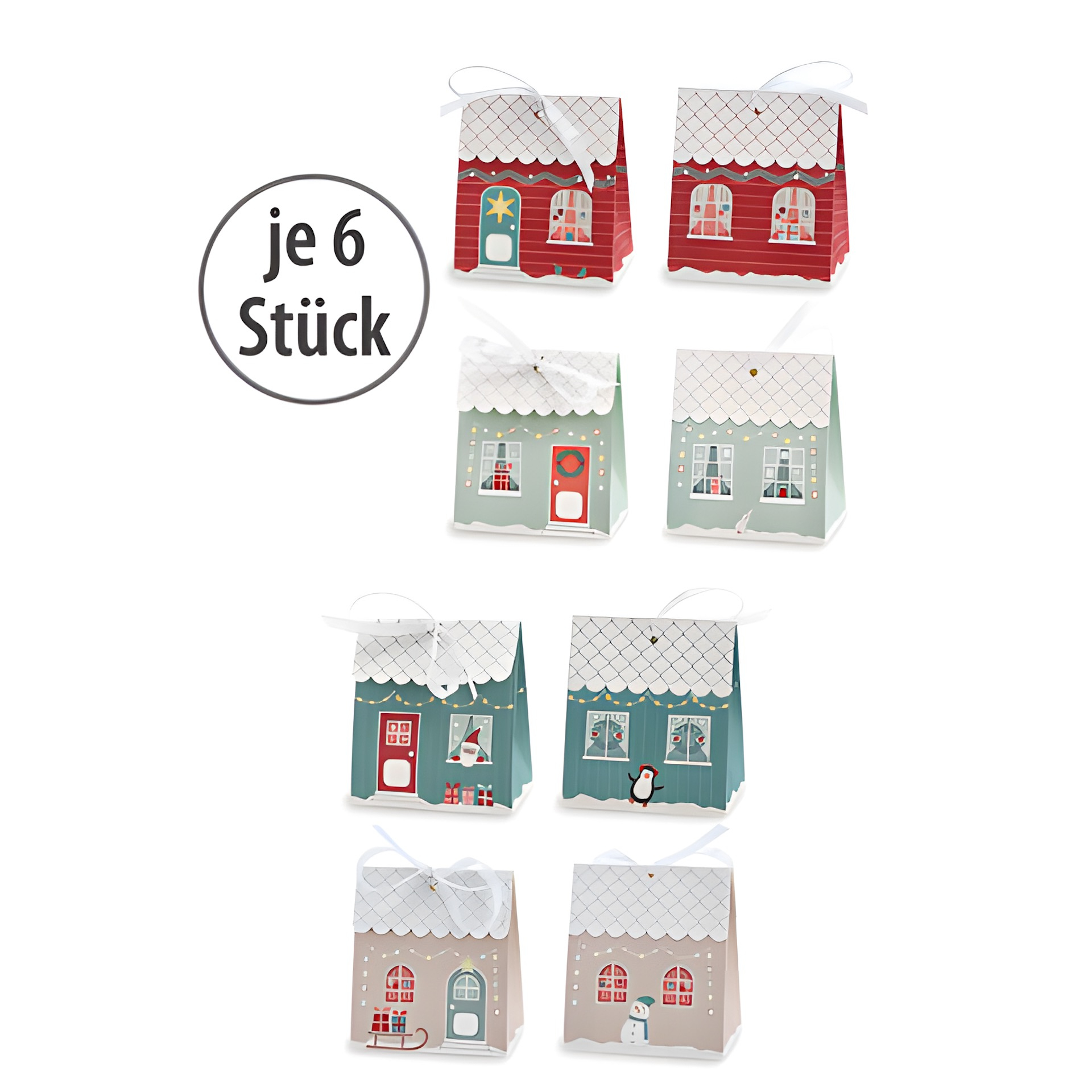 Adventskalender Bastelset 'Weihnachtshaus', 48-teilig