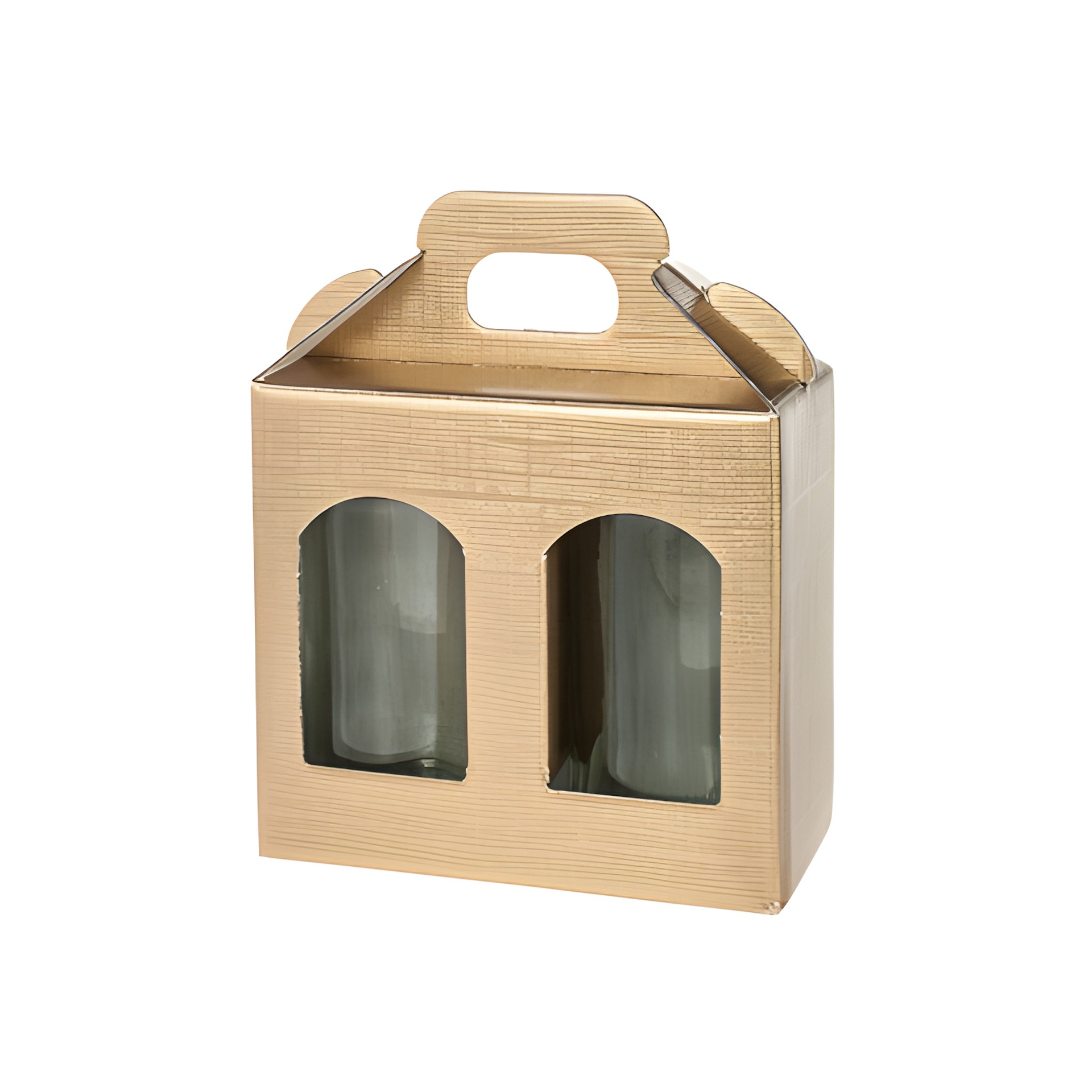 Gläserkarton 2er 130 x 60 x 120 mm gold (Karton, 100 Stück)