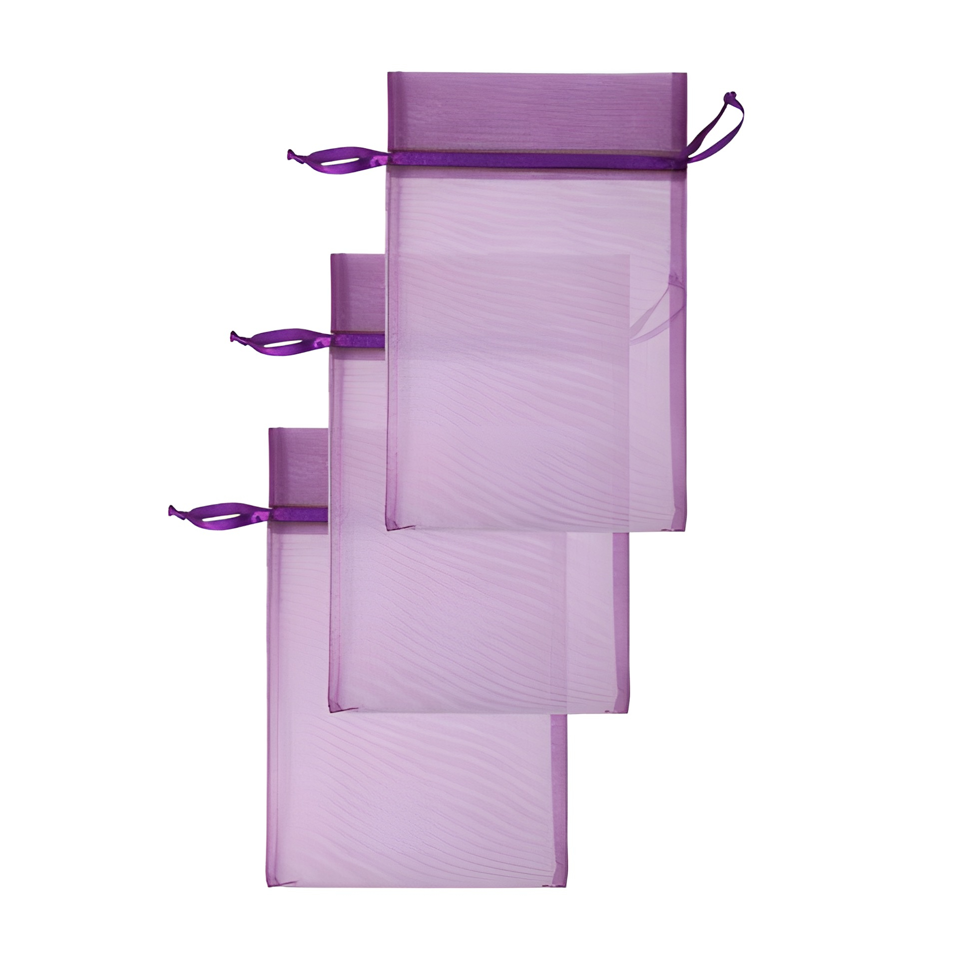 Chiffonbeutel 15 x 24 cm, lila, 3 Stück (Beutel, 6 Stück)