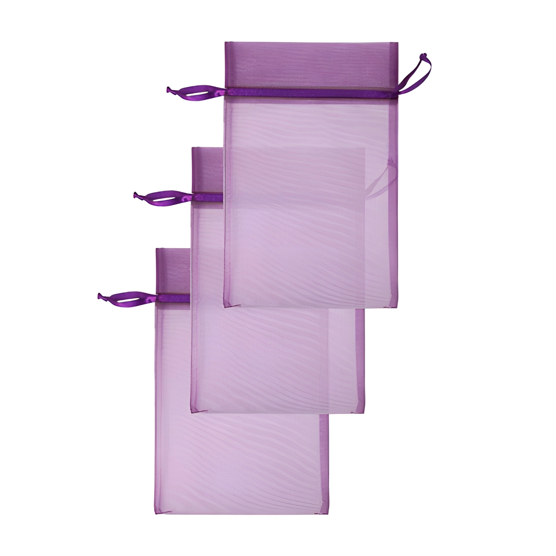 Chiffonbeutel 15 x 24 cm, lila, 3 Stück (Beutel, 6 Stück)