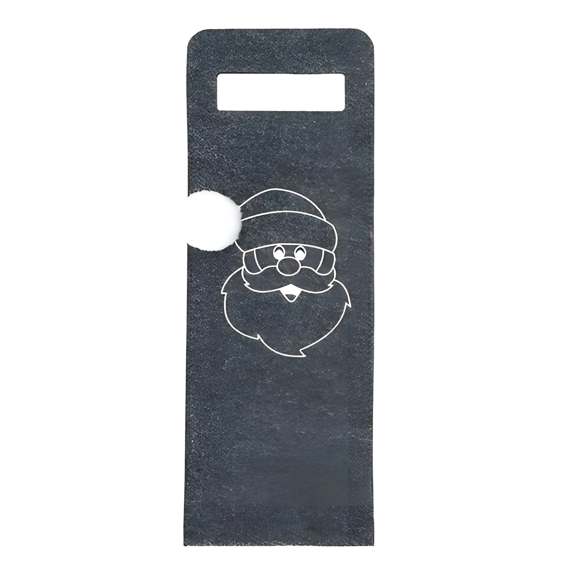 Flaschentasche 'Santa mit Bommel' Filz, 15 x 41 cm, grau