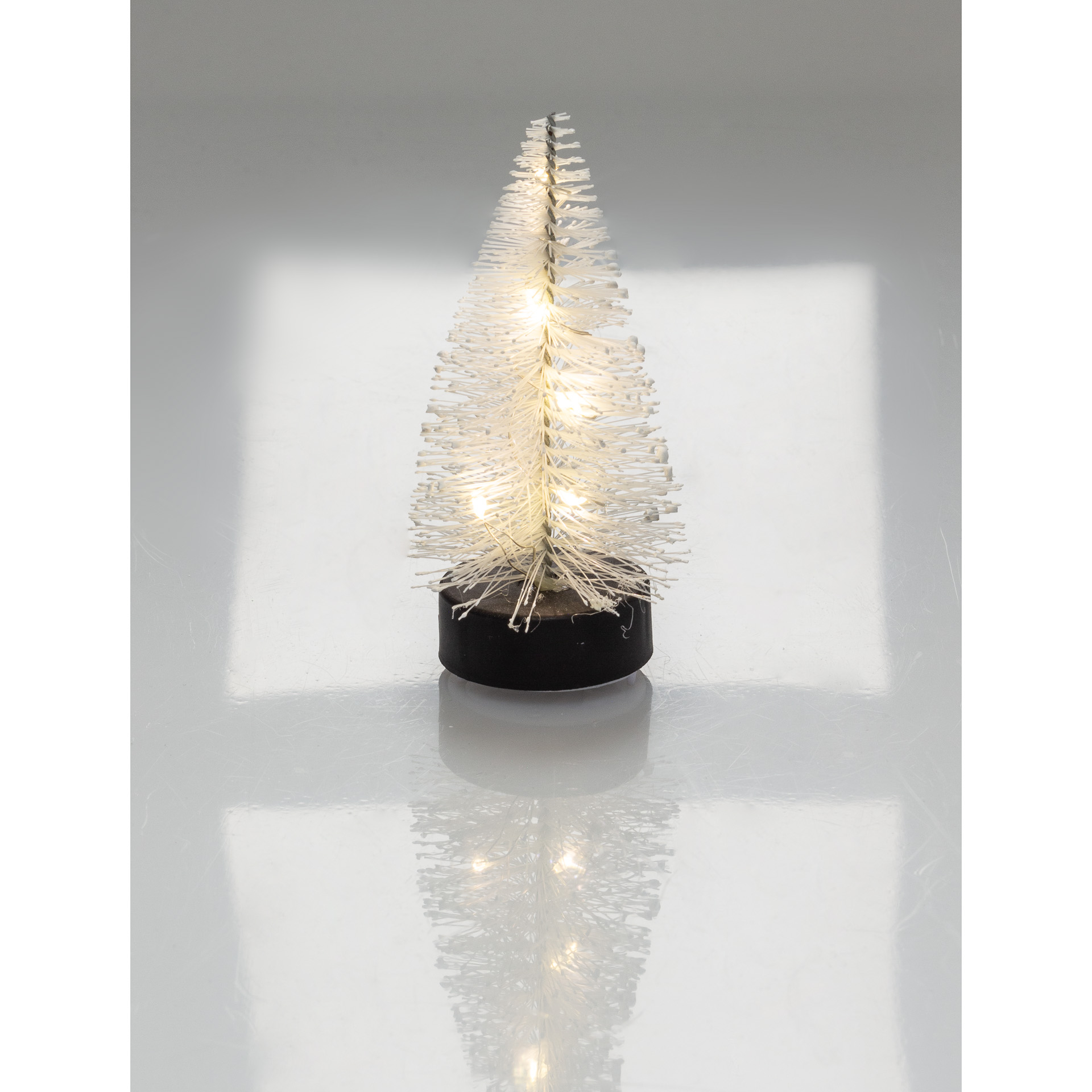 Deko-Tannenbaum mit 5 LEDs, 10 cm, weiß