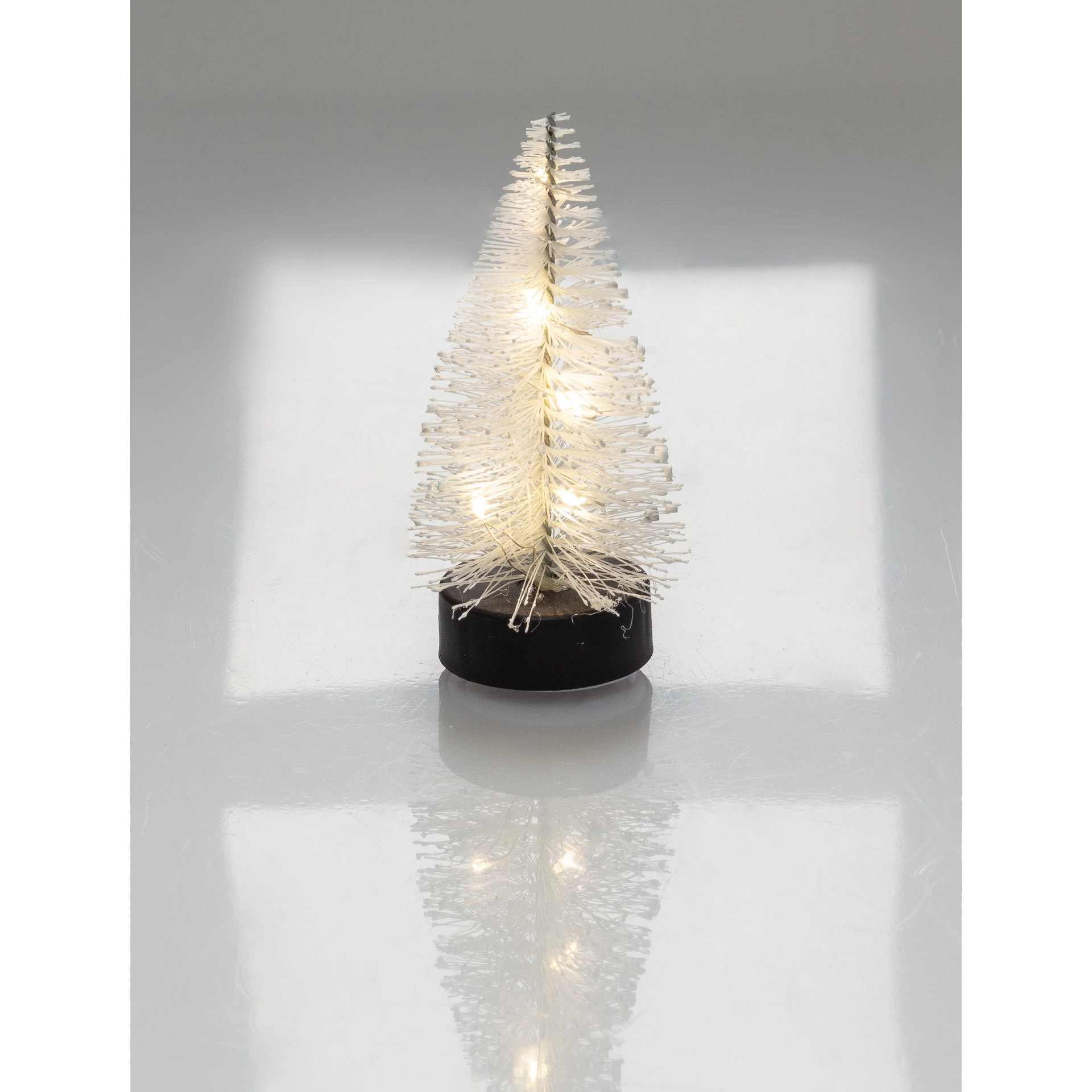 Deko-Tannenbaum mit 5 LEDs, 10 cm, weiß