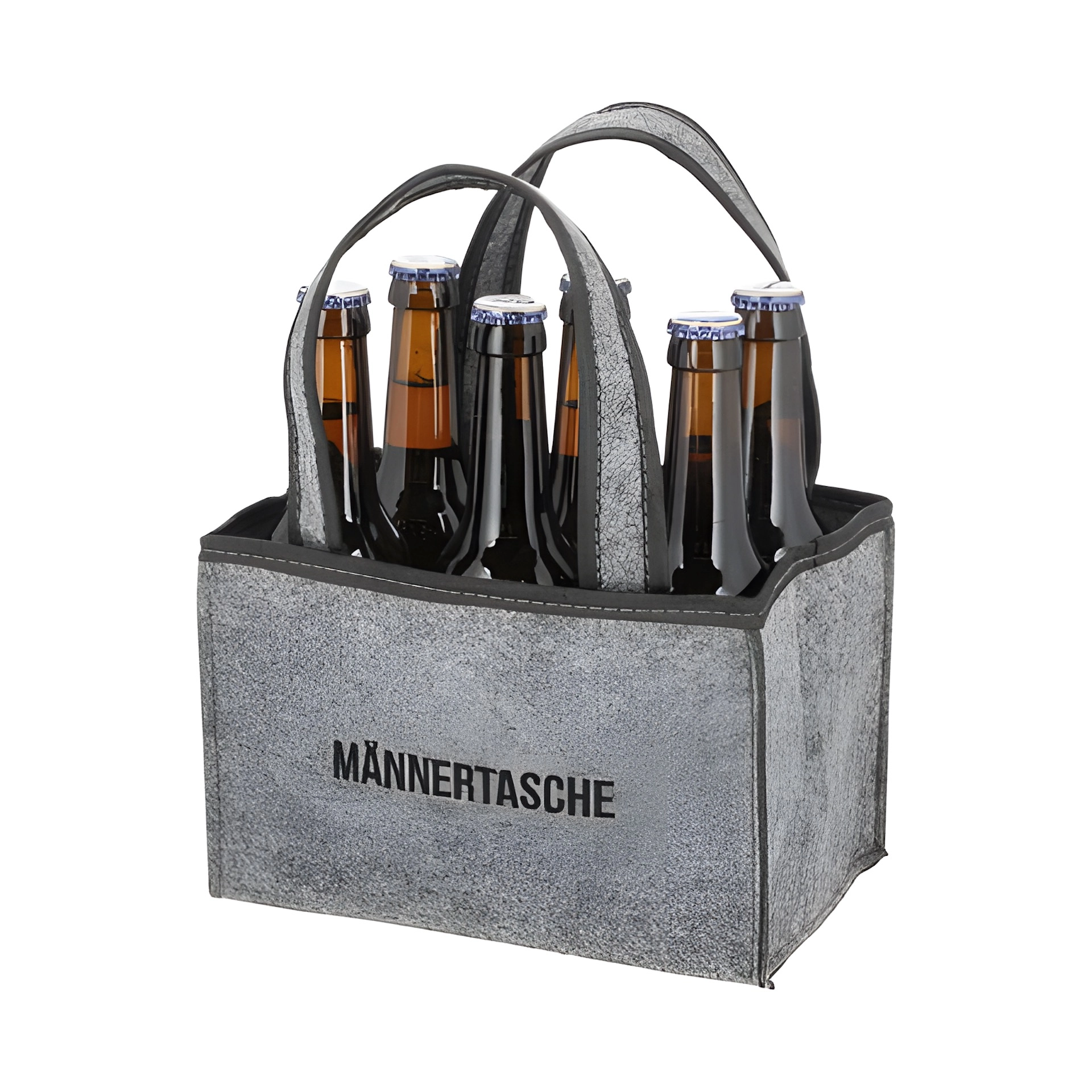 Flaschenträger 'Männertasche' für 6 Flaschen aus Filz