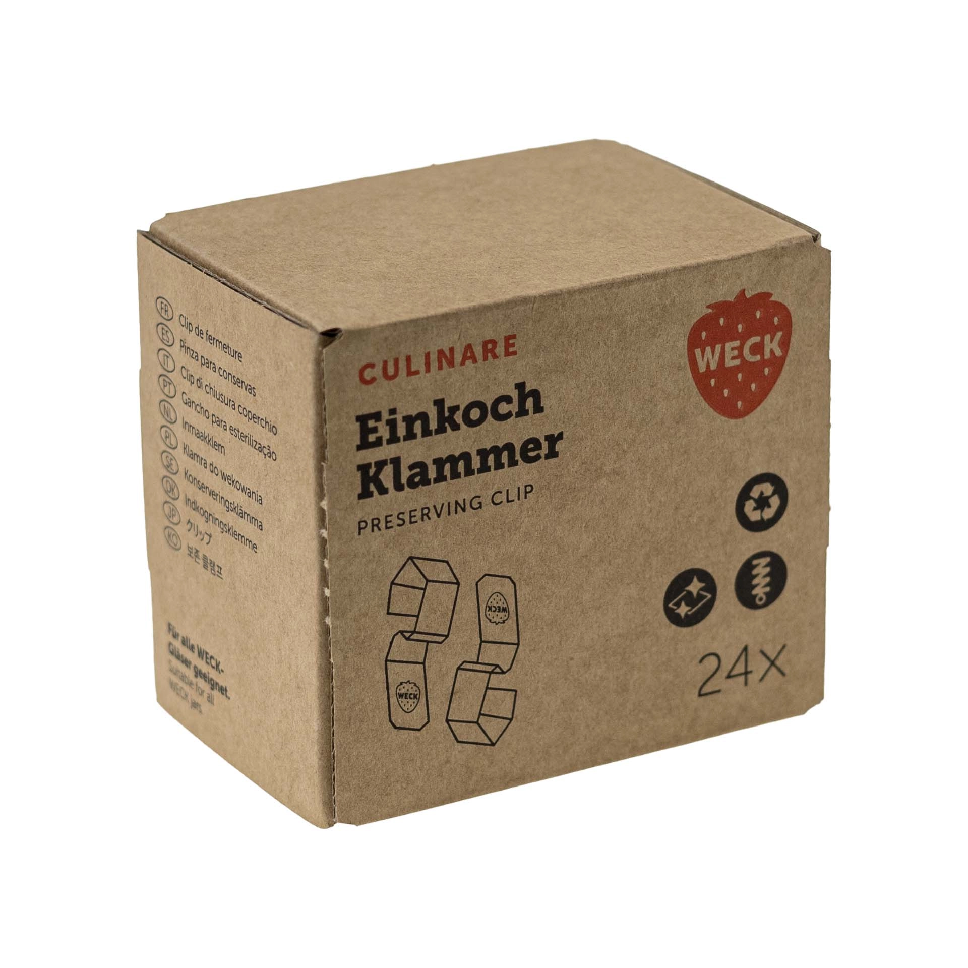 WECK Culinare Einkochklammer Edelstahl, 24 Stück