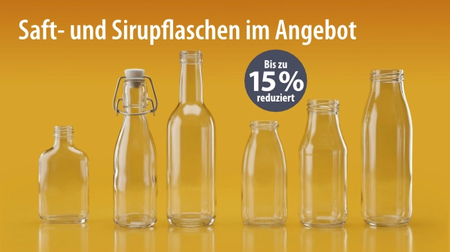 Saft- und Sirupflaschen im Angebot - Bis zu 15 % reduziert