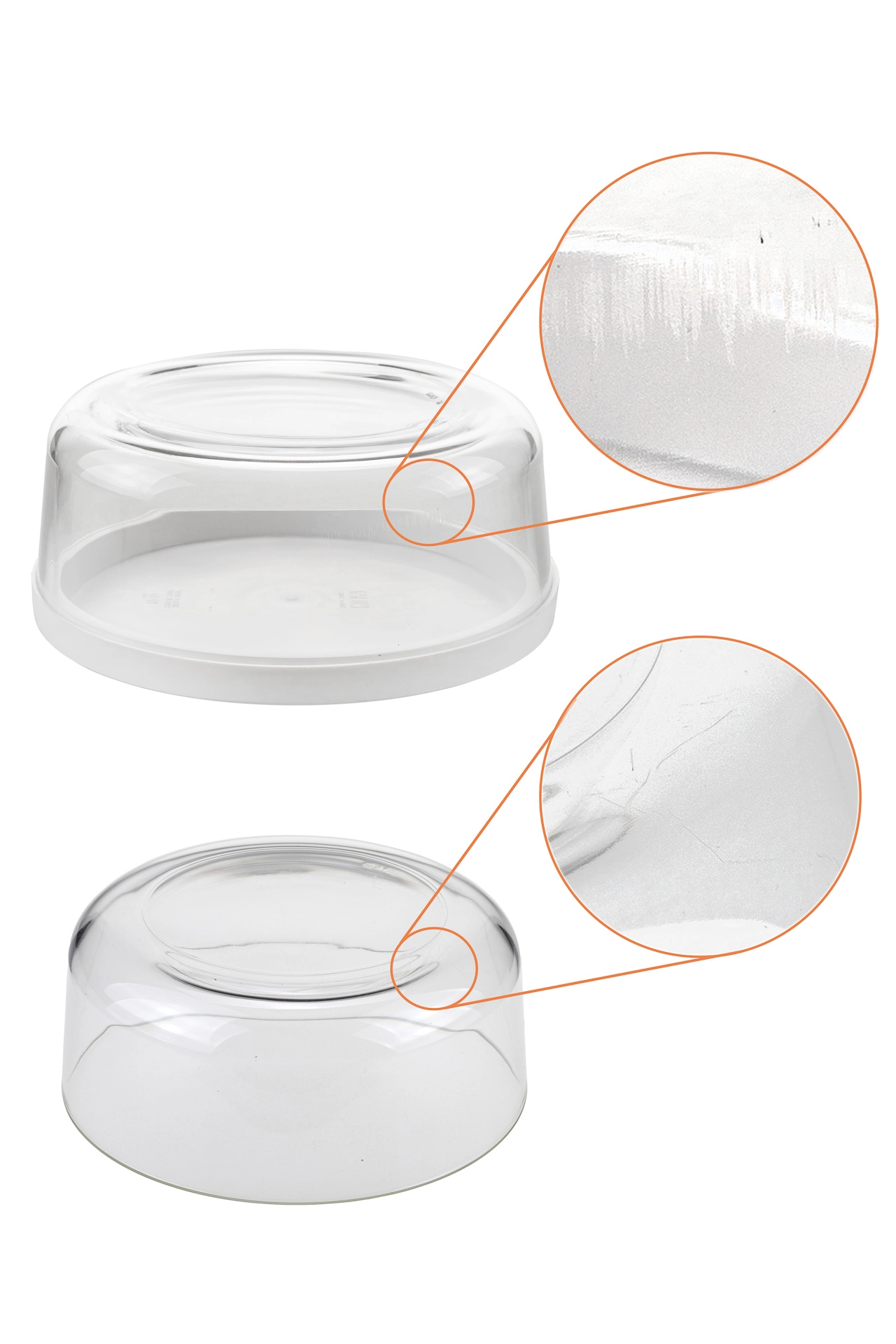 Glasschale 'Igloo' mit Deckel, weiß, 3er Set - 2. WAHL