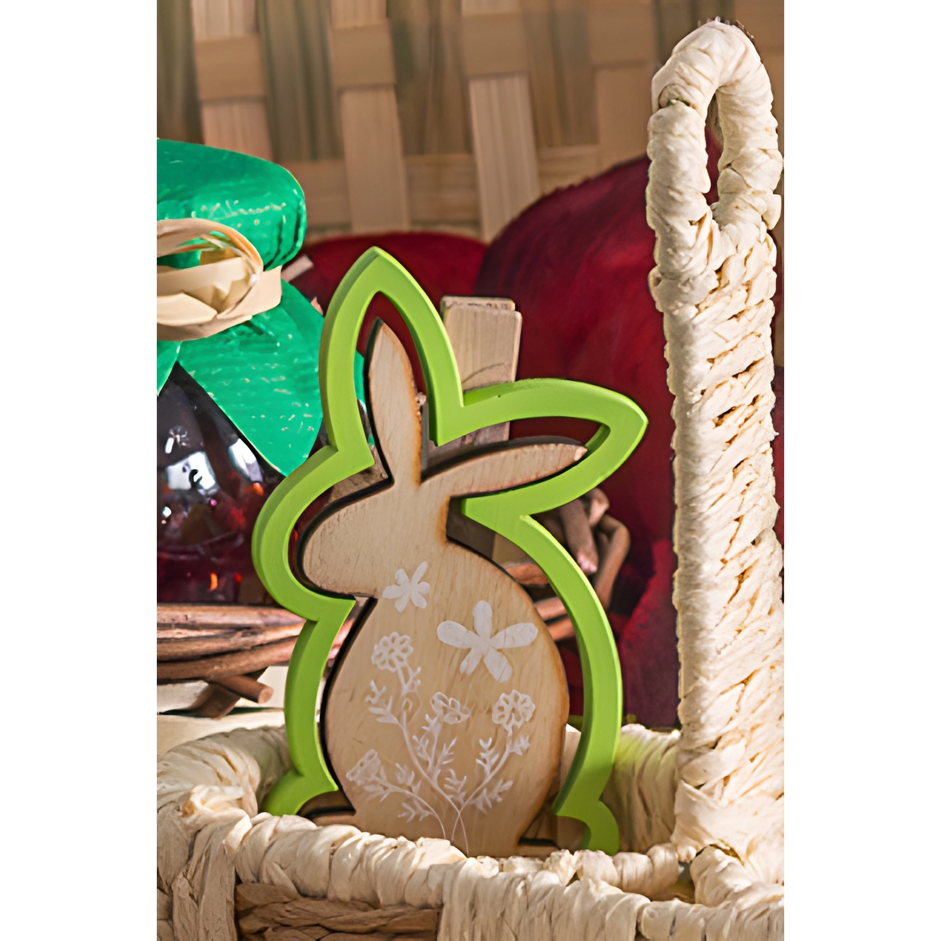 Deko-Holzklammer 'Osterhase', 8 cm, 4 Stück