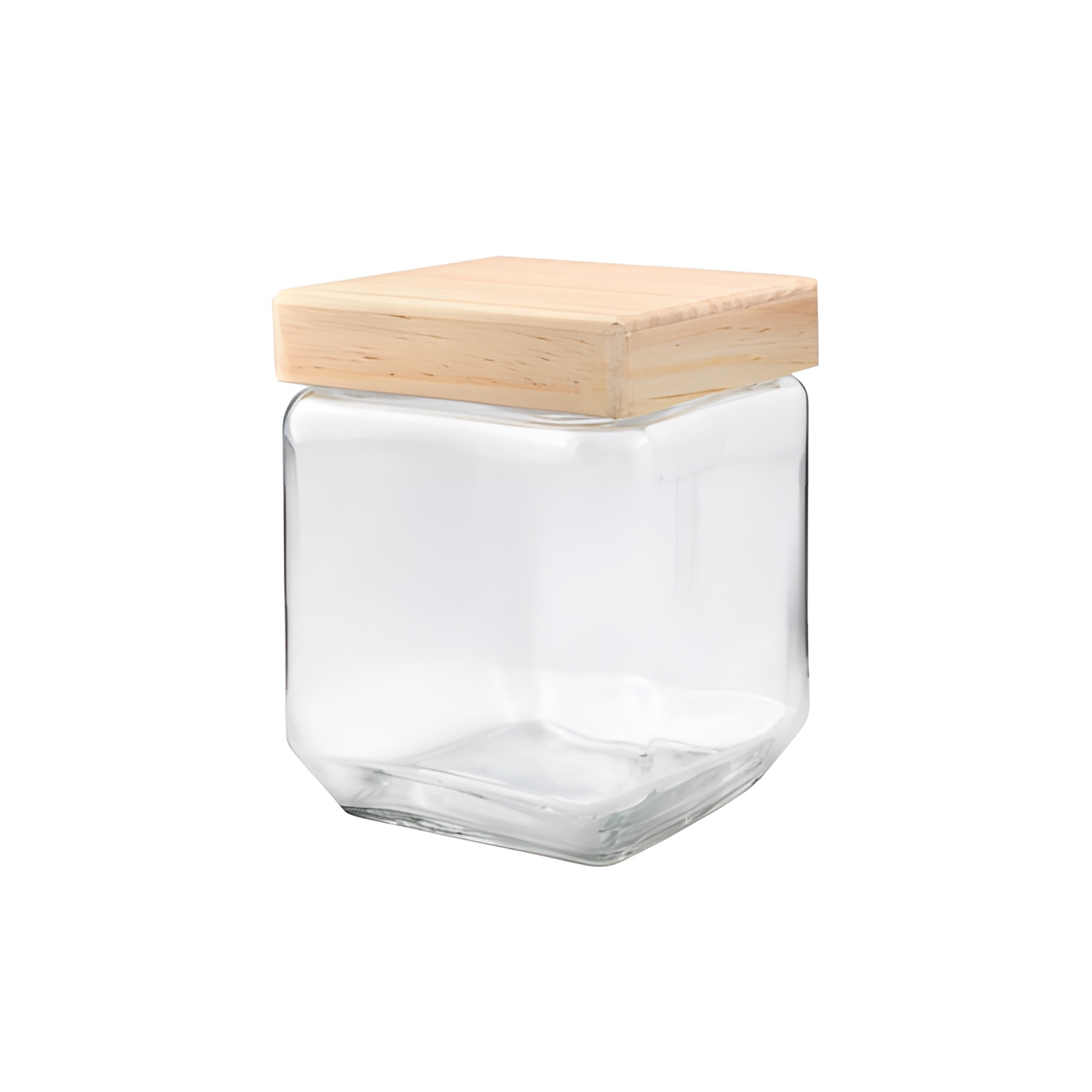 Vorratsglas 1250 ml eckig mit Holzdeckel