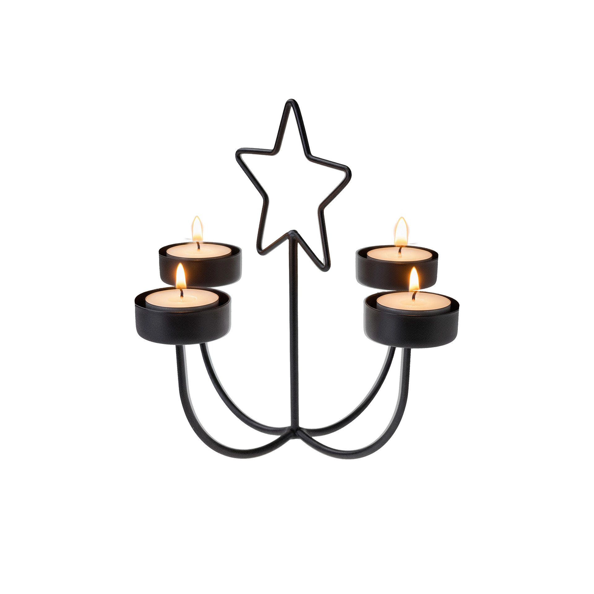 Metallkerzenhalter 'Stern', 4-armig