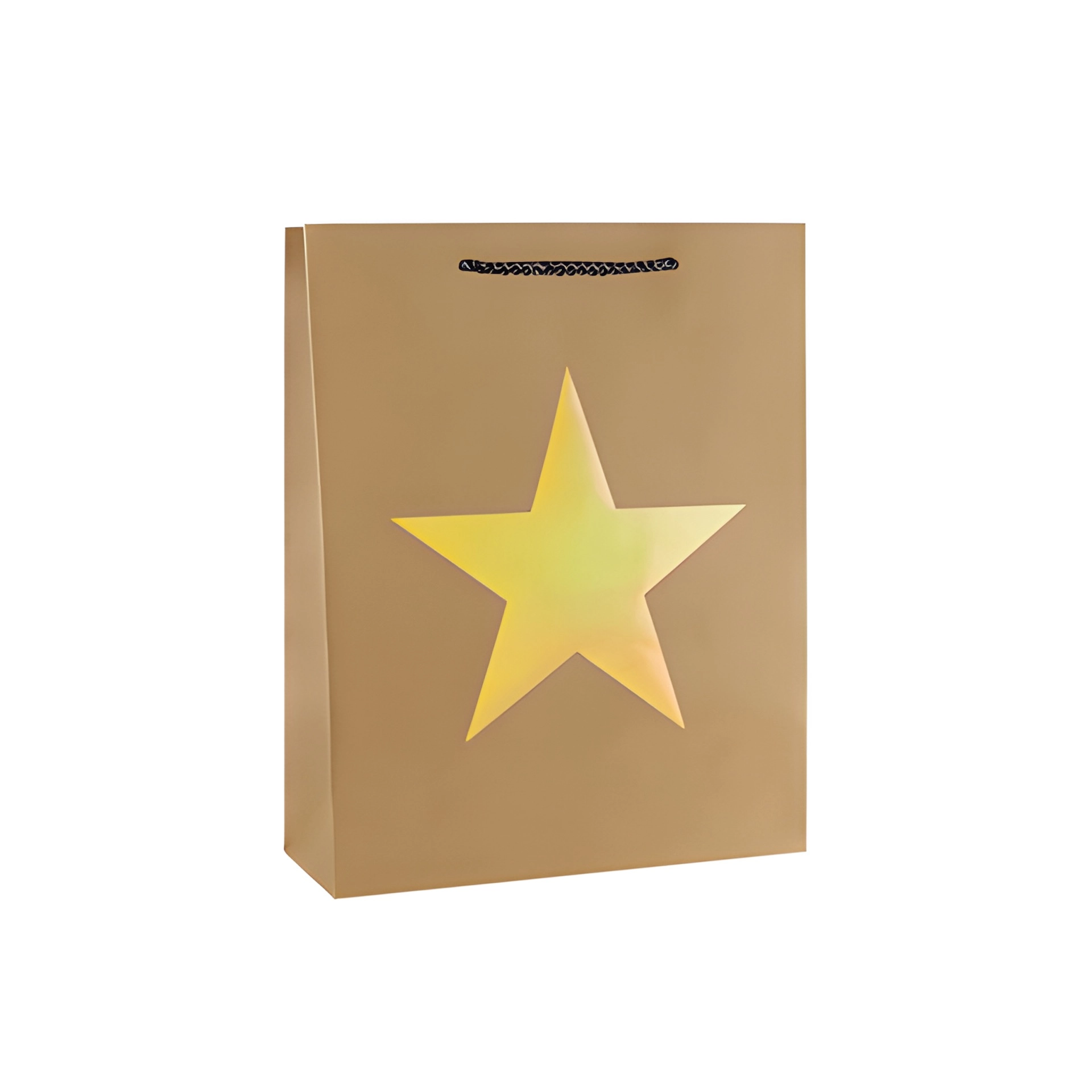 Geschenktüte 'Stern' gold metallic, mittel