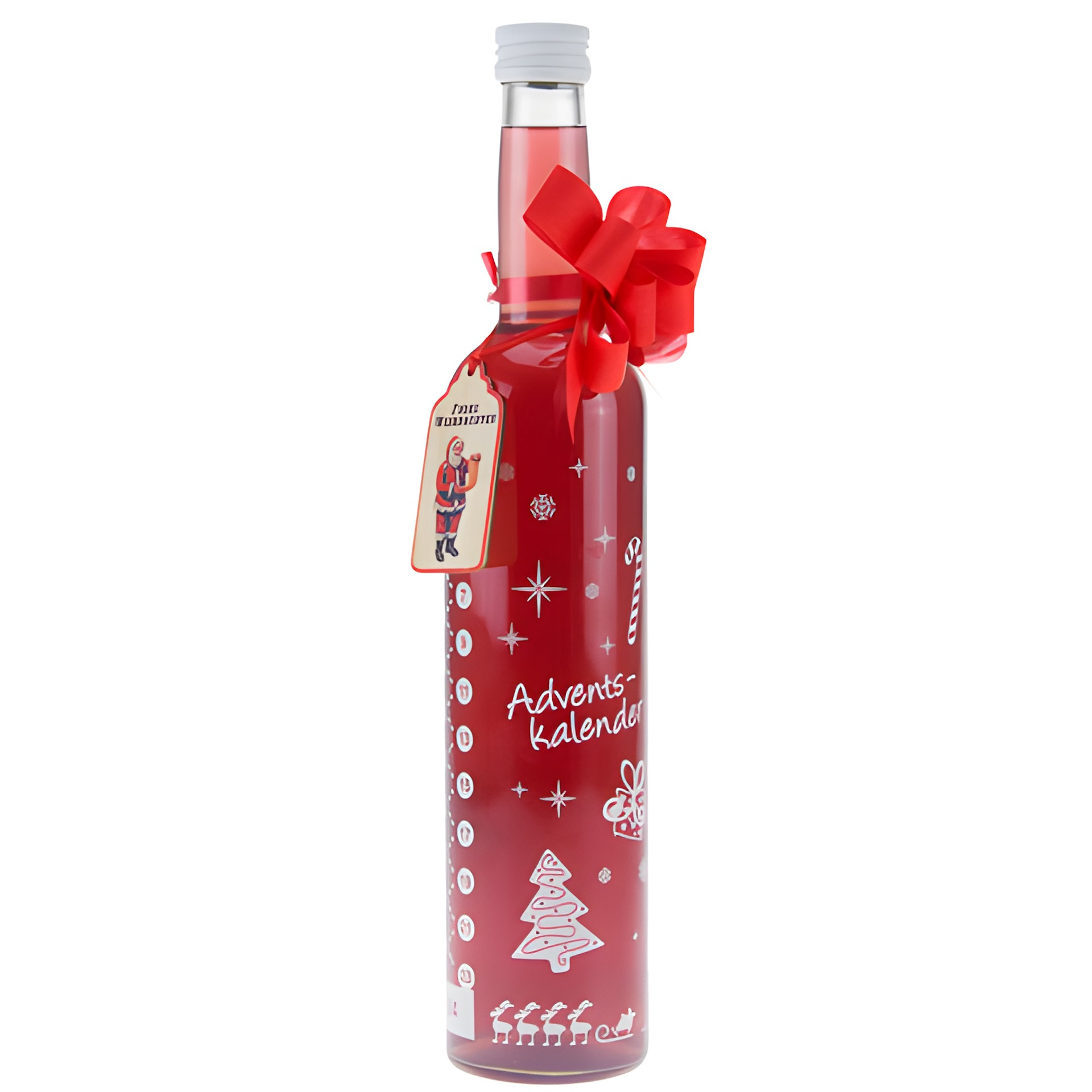 Adventskalender-Flasche 500 ml weiß