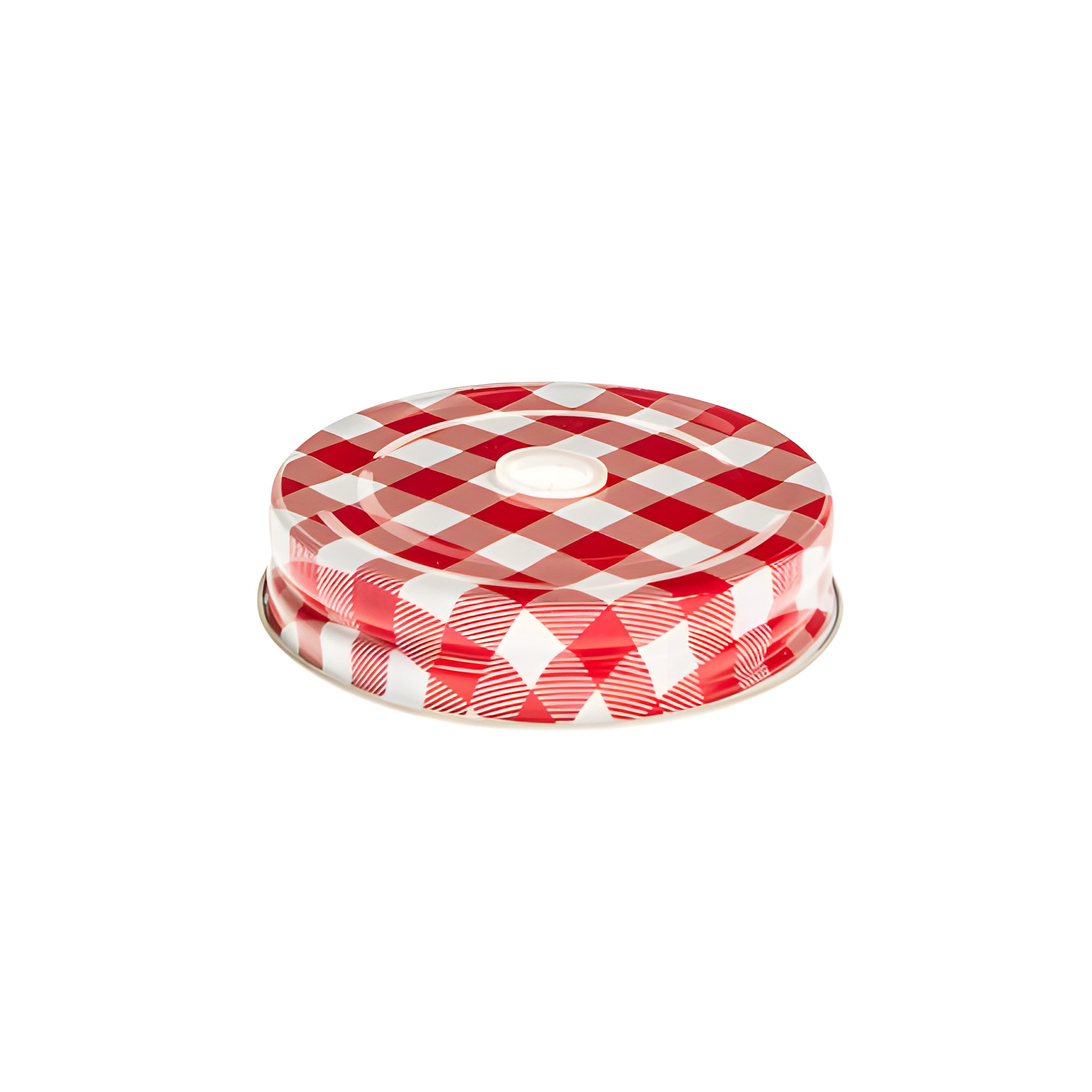 CT 70 Trinkhalmdeckel rot kariert, Loch Ø 8 mm
