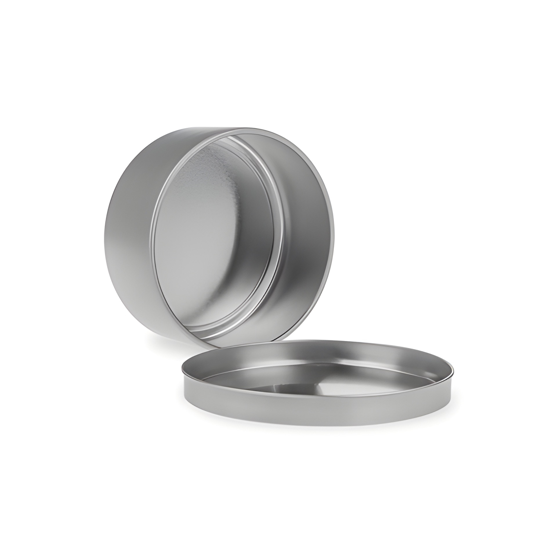 Metalldose silber, 9,7 x 4 cm mit Deckel, Karton 96 Stück