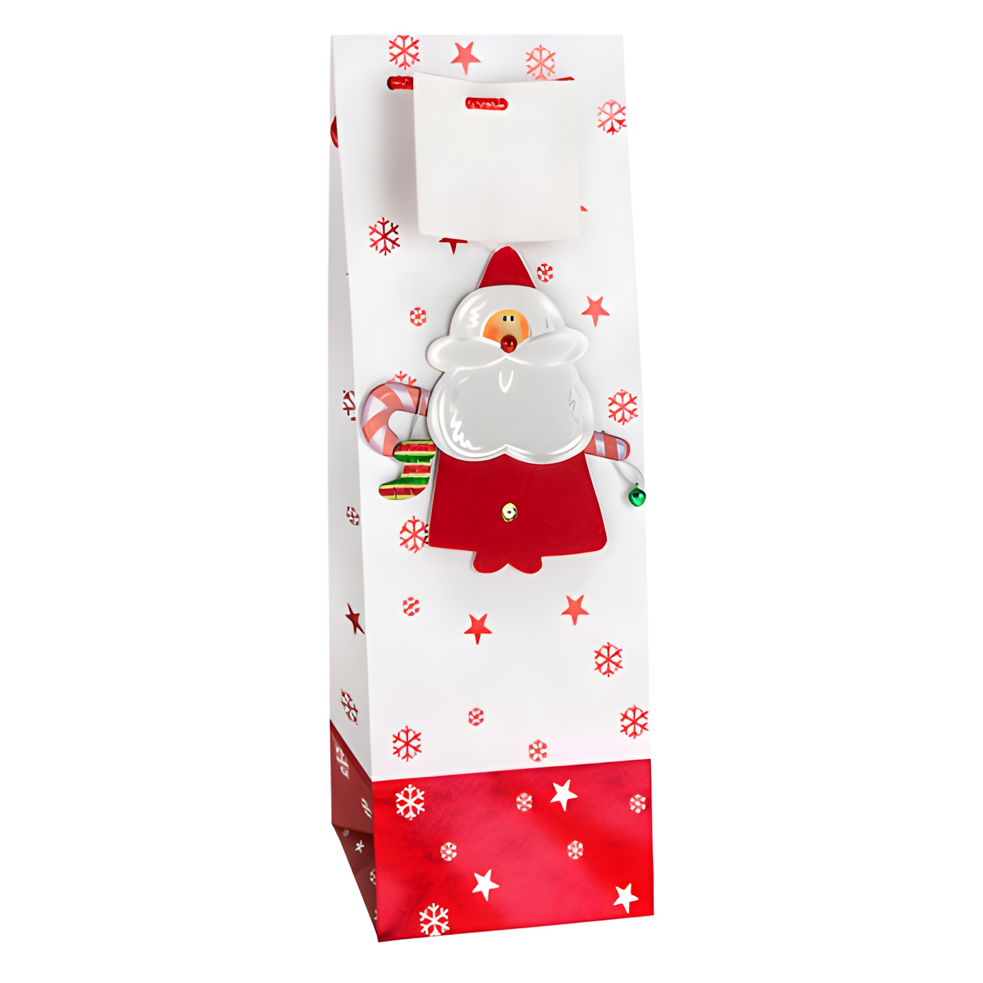3D Flaschentasche 'Nikolaus' 12,5 x 11,5 x 34 cm