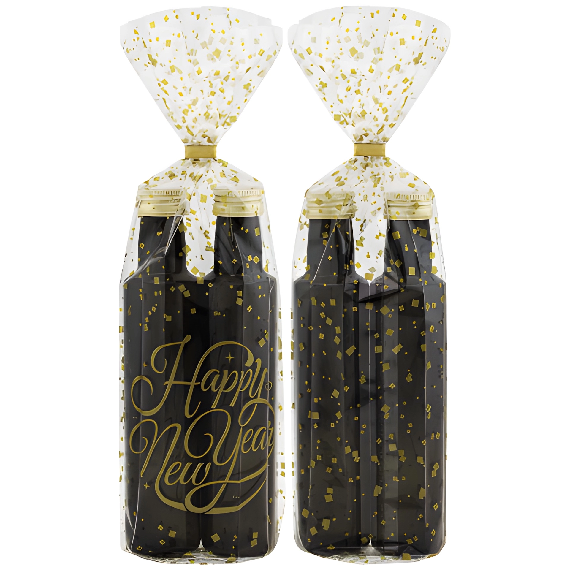 Diamantbeutel 'Happy New Year' 50 x 420 mm, Ø 95 mm, 10 St. + Clips