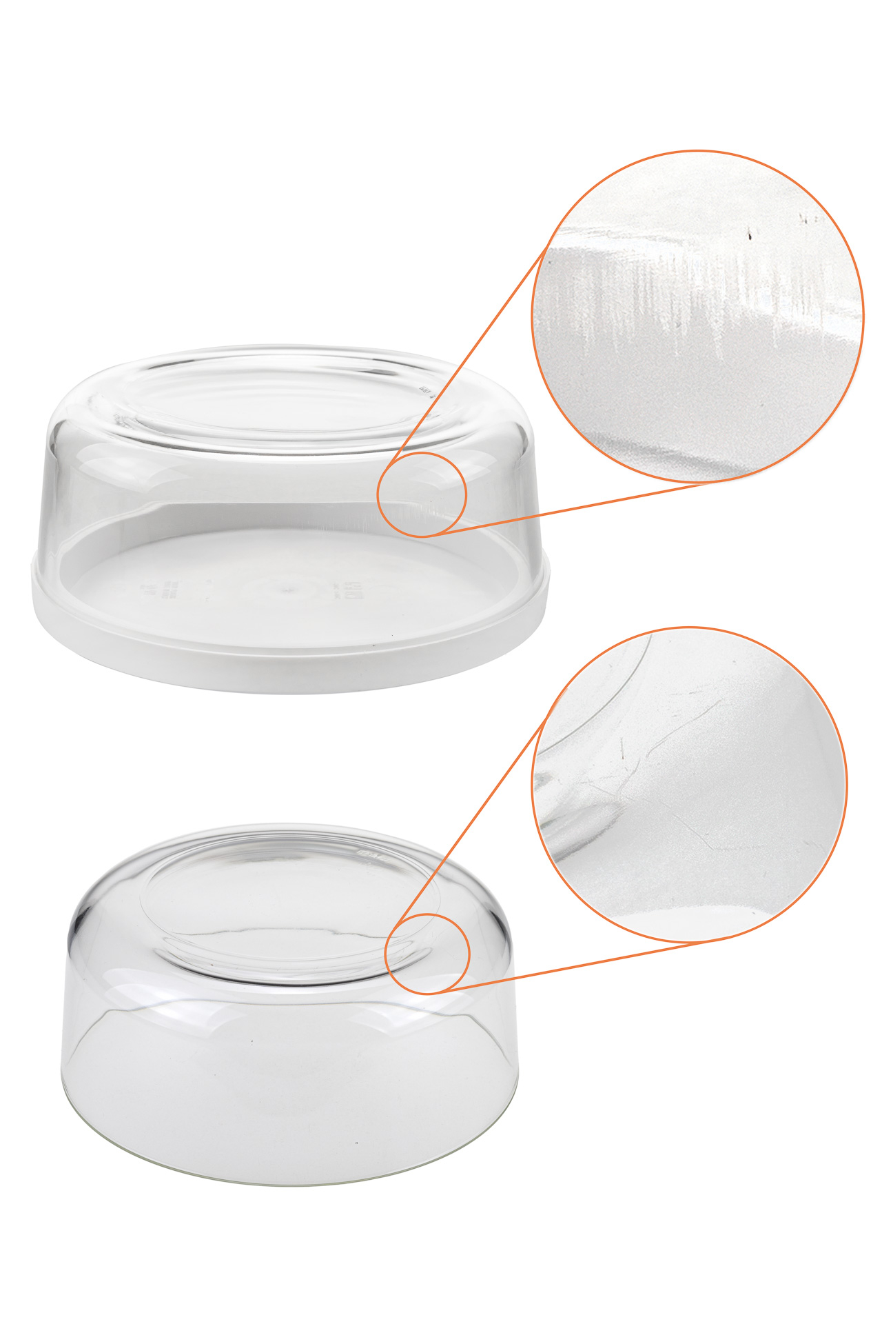 Glasschale 'Igloo' mit Deckel, weiß, 3er Set - 2. WAHL