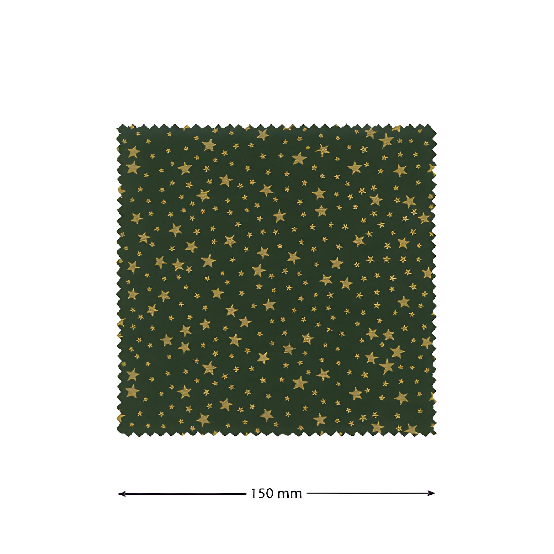 Deckchen 150 mm grün mit goldenen Sternen