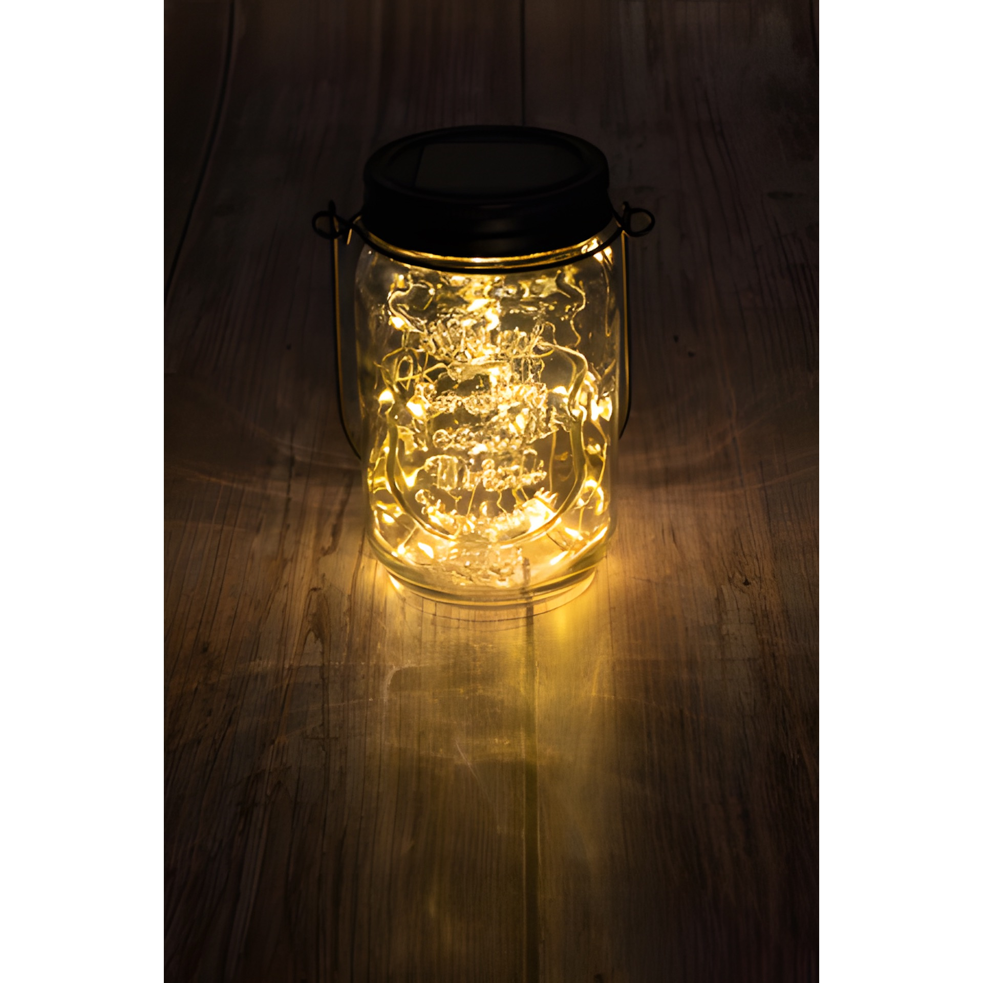 Solarglas 'Mason' 8 x 13 cm, 30 LEDs