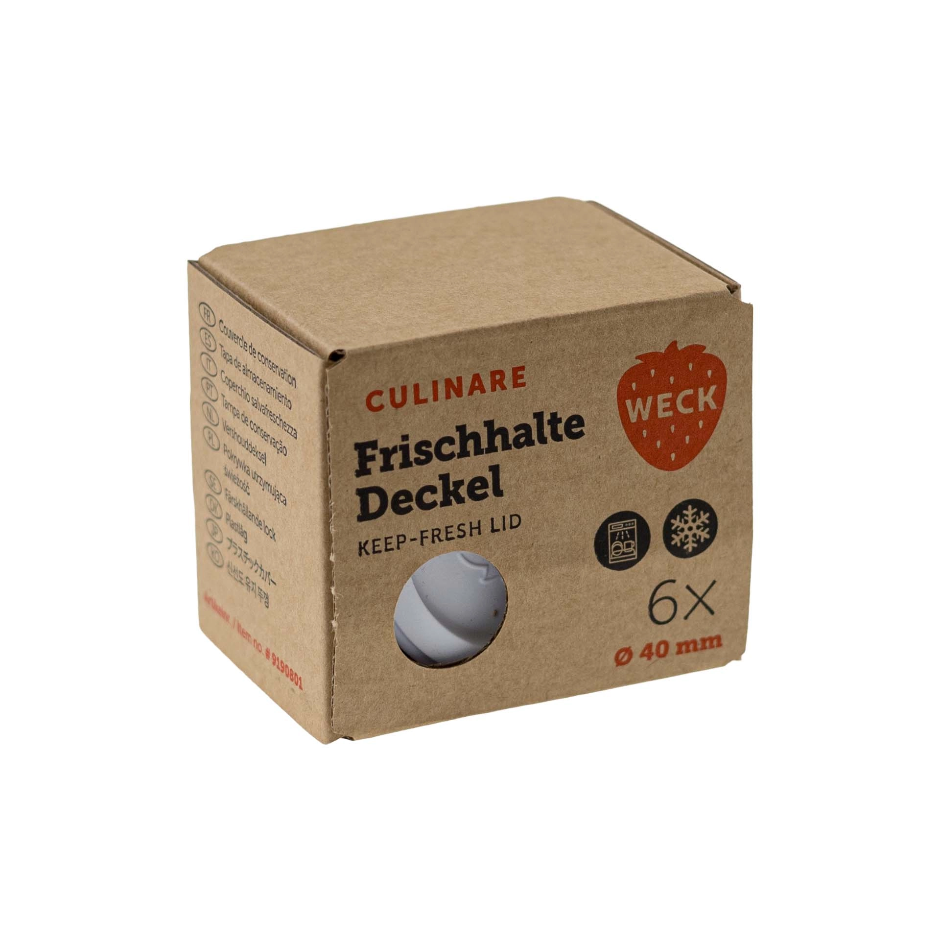 WECK Culinare Frischhaltedeckel weiß Ø 40 mm, 6 Stück
