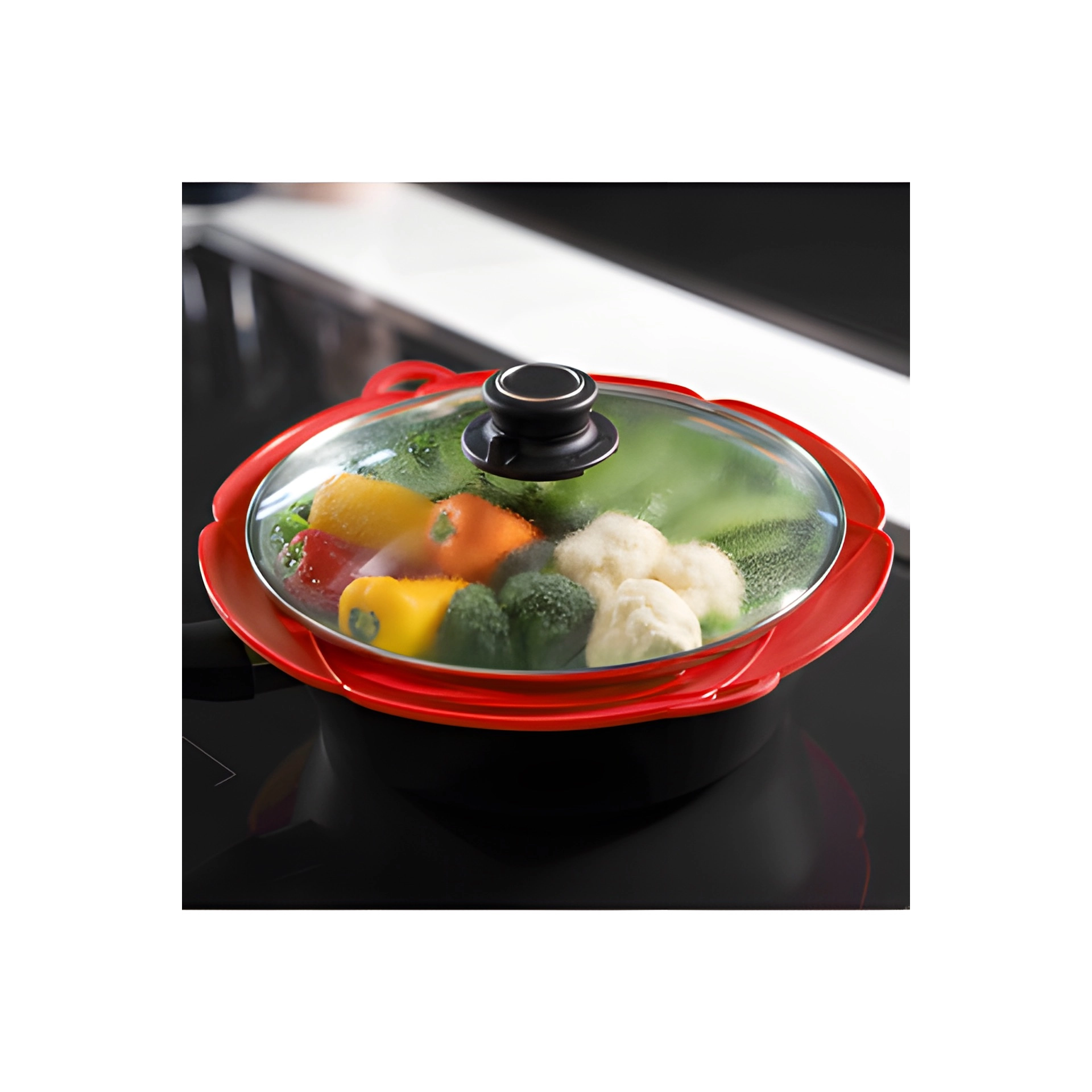 Kochblume Überkochschutz L rot