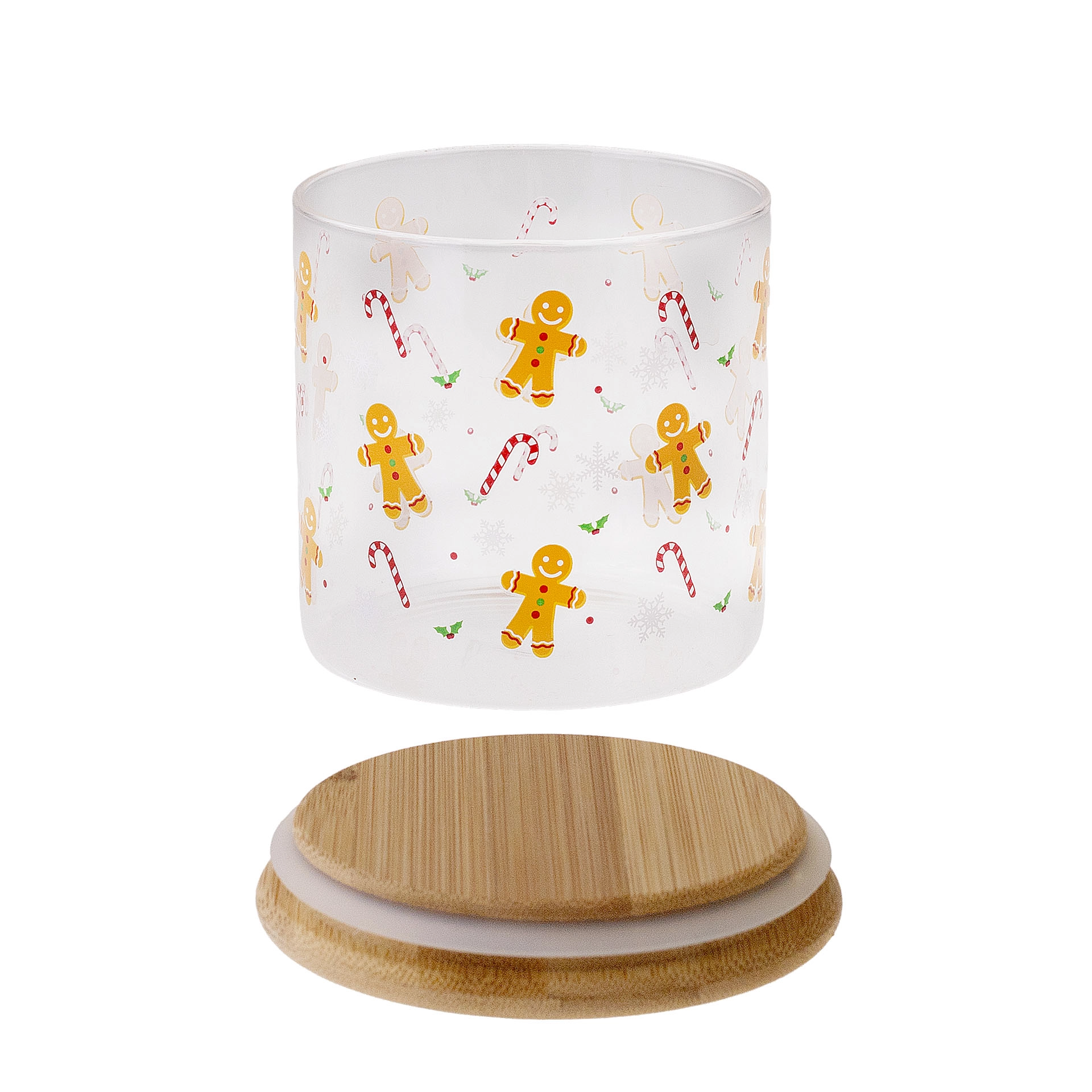 Vorratsglas 'Lebkuchenmann' 620 ml mit Holzdeckel