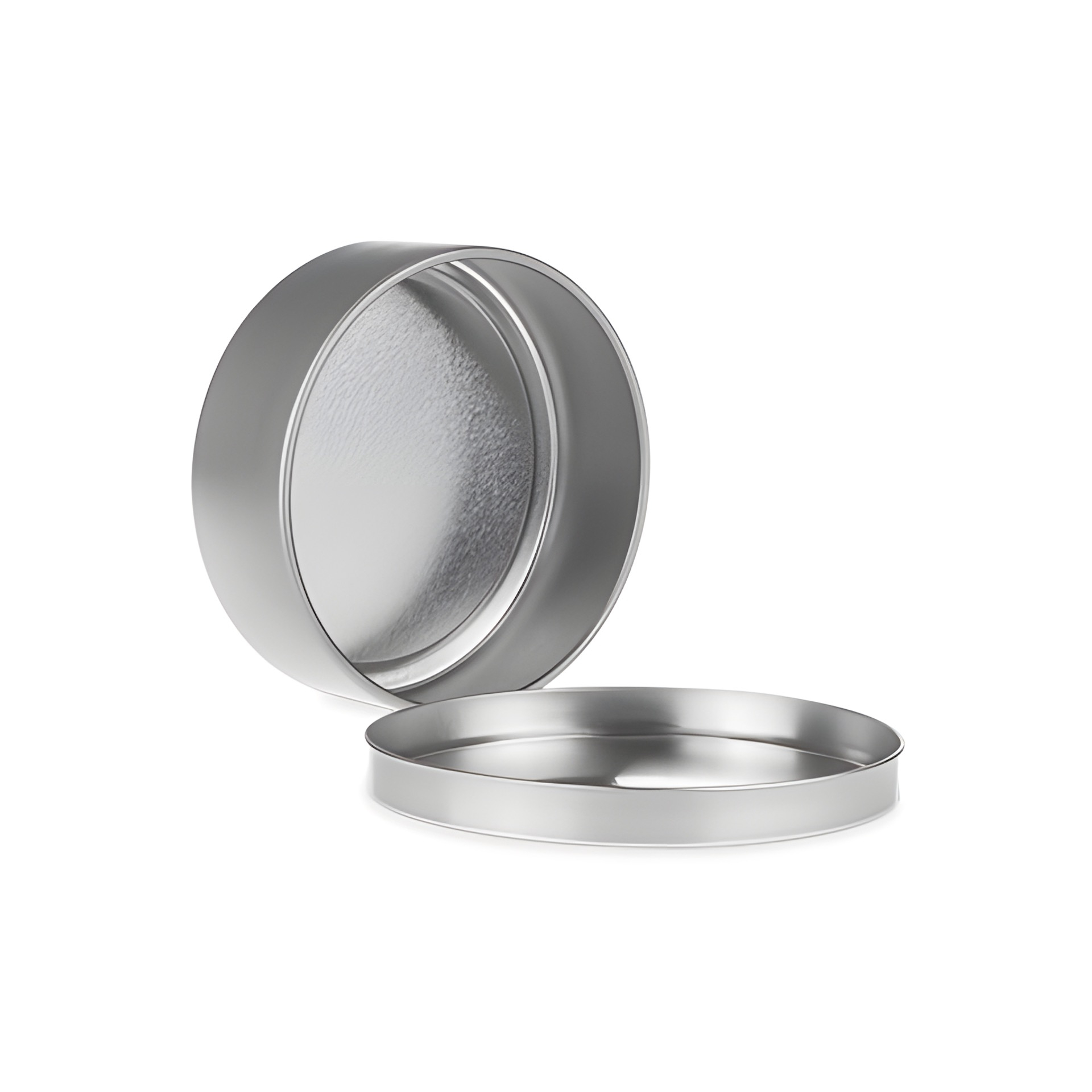 Metalldose silber, 9,7 x 3,3 cm mit Deckel, Karton 96 Stück