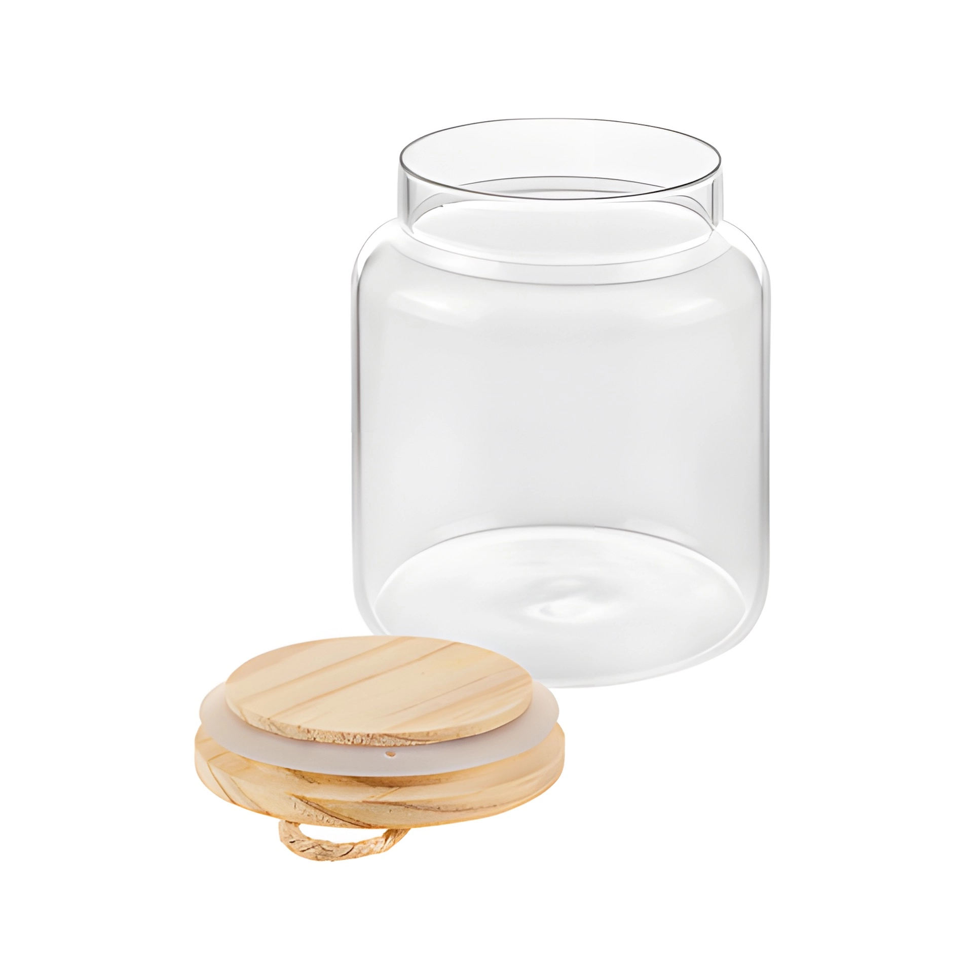 Vorratsglas 650 ml mit Holzdeckel (Karton, 24 Stück)