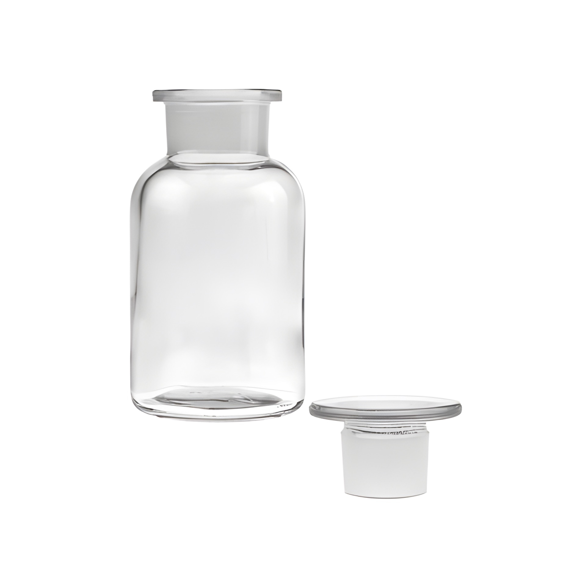 Apothekerflasche mit Glasstopfen 250 ml weiß (Karton, 10 Stück)