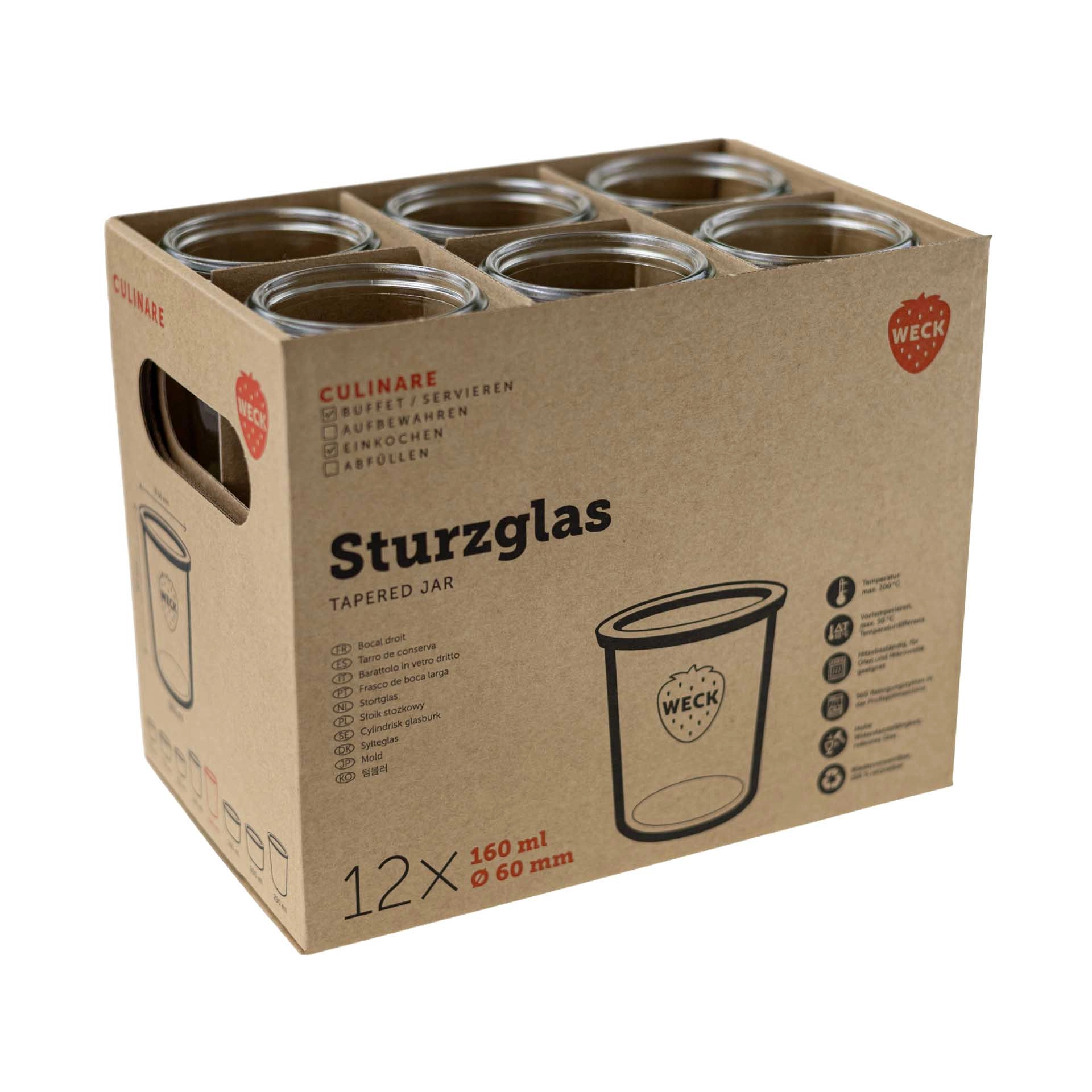 WECK Culinare Sturzglas 140 ml, 12er Karton