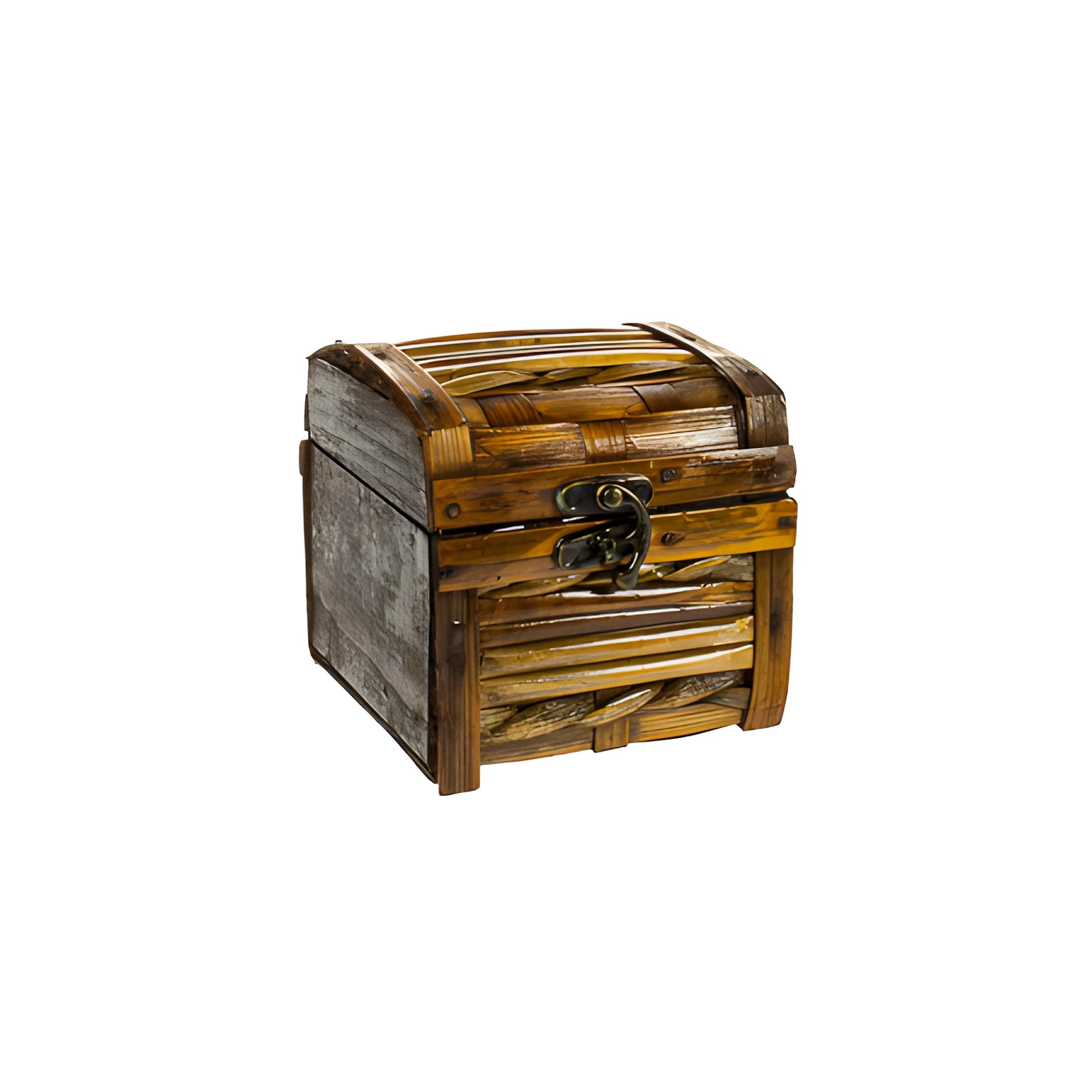 Flecht-Truhe natur    mini