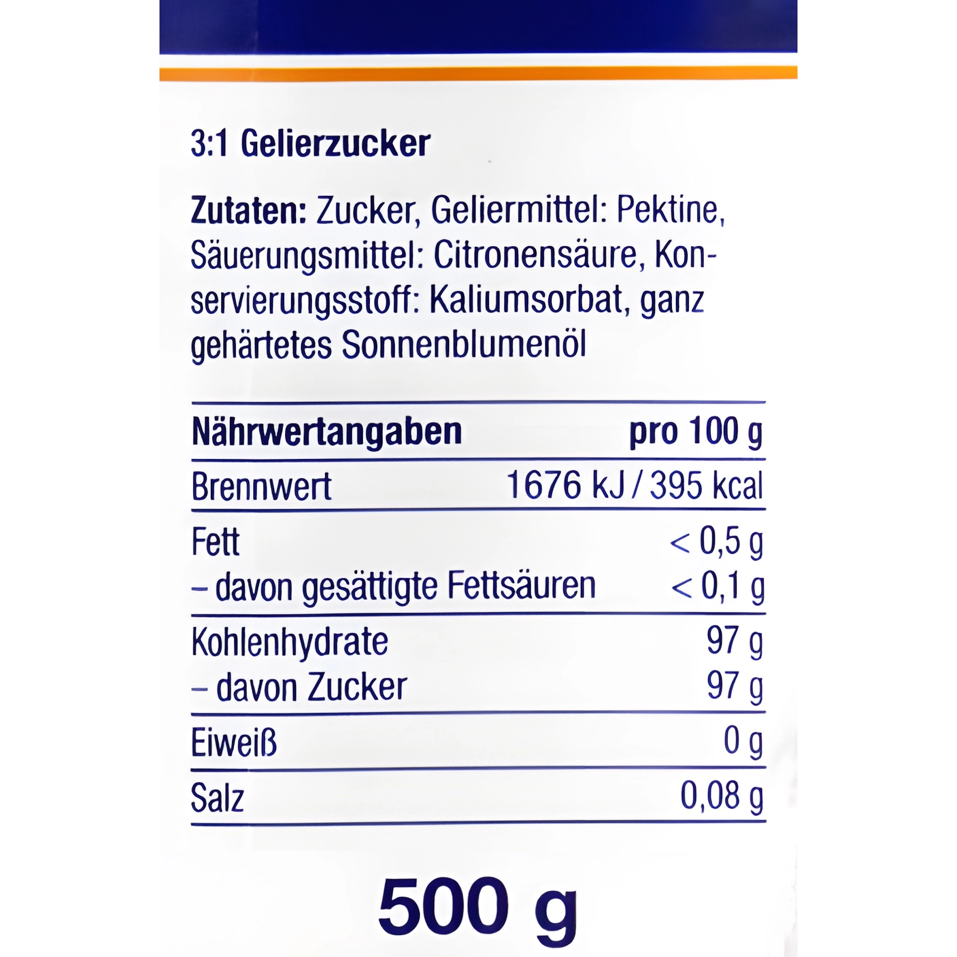 Gelierzucker 3:1, 500 g (Palette, 1512 Stück)
